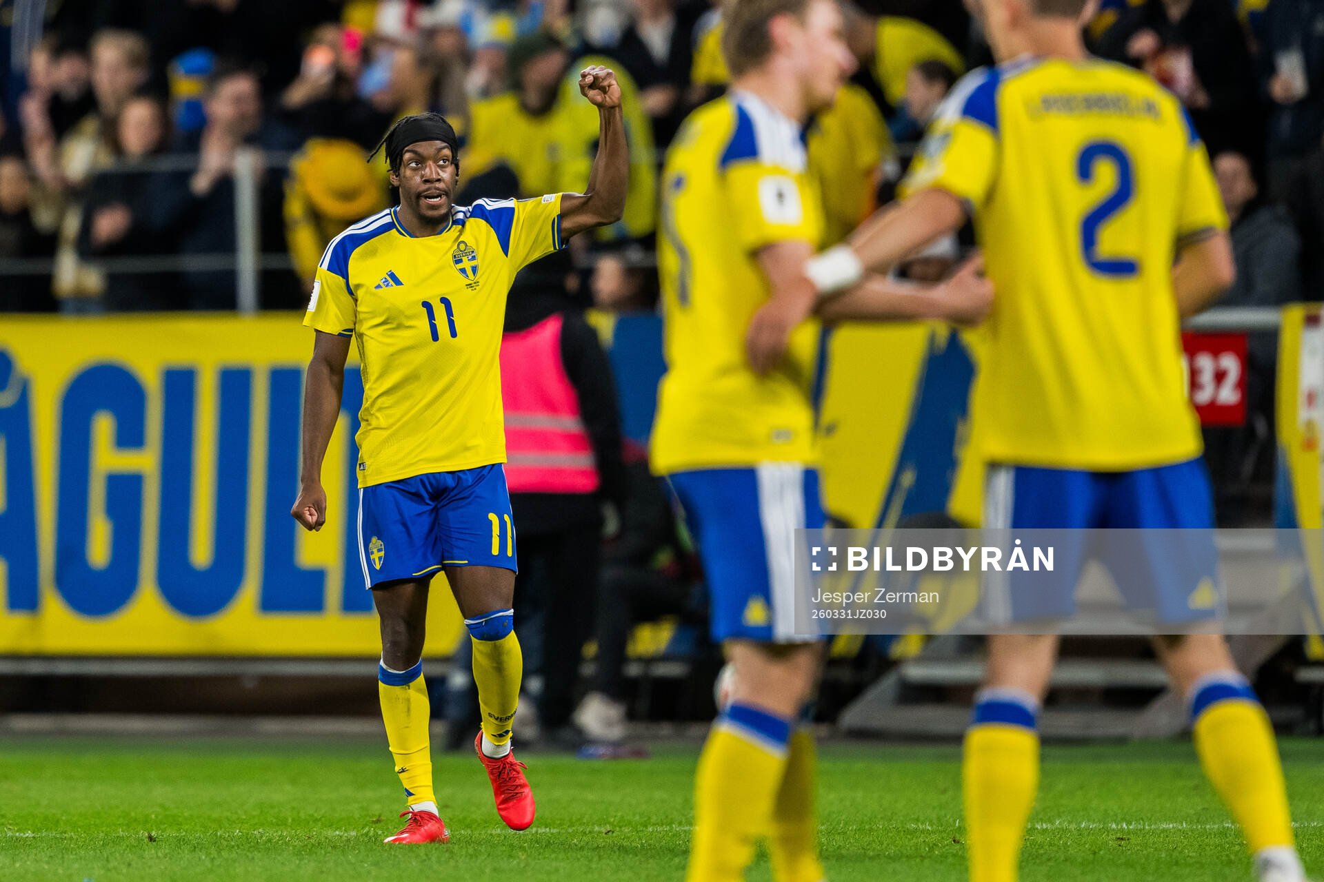 Anthony Elanga of Sweden celebrates