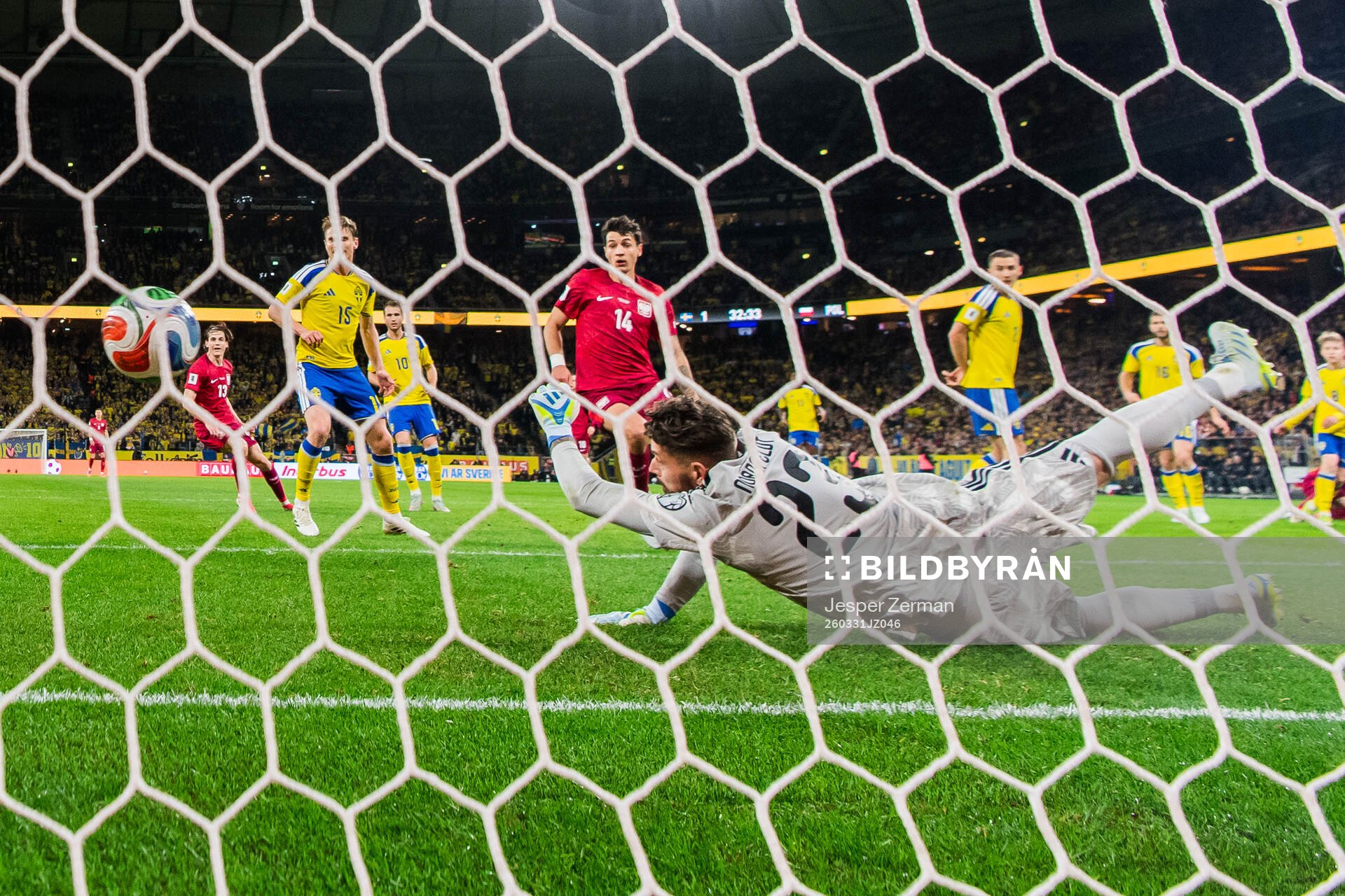 Goalkeeper Kristoffer Nordfeldt of Sweden