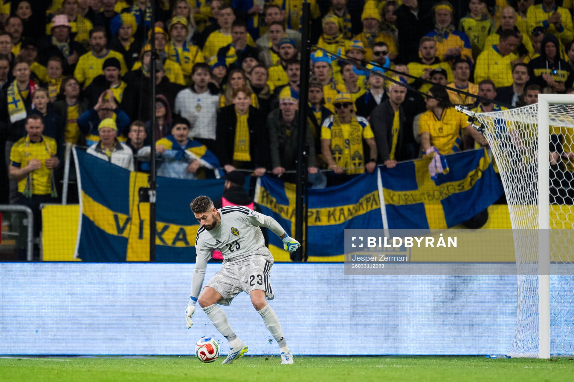 Goalkeeper Kristoffer Nordfeldt of Sweden