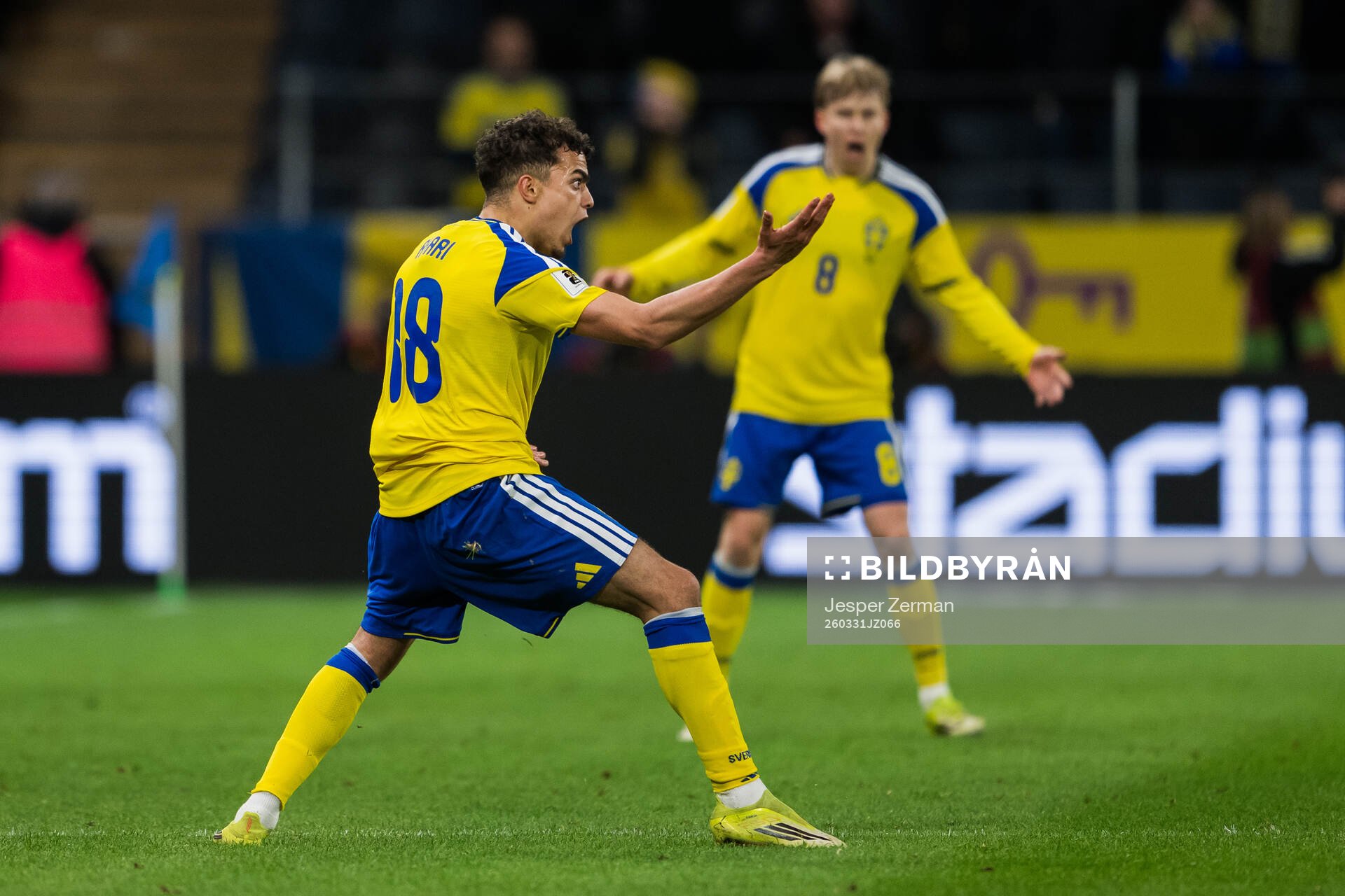 Yasin Ayari of Sweden reacts