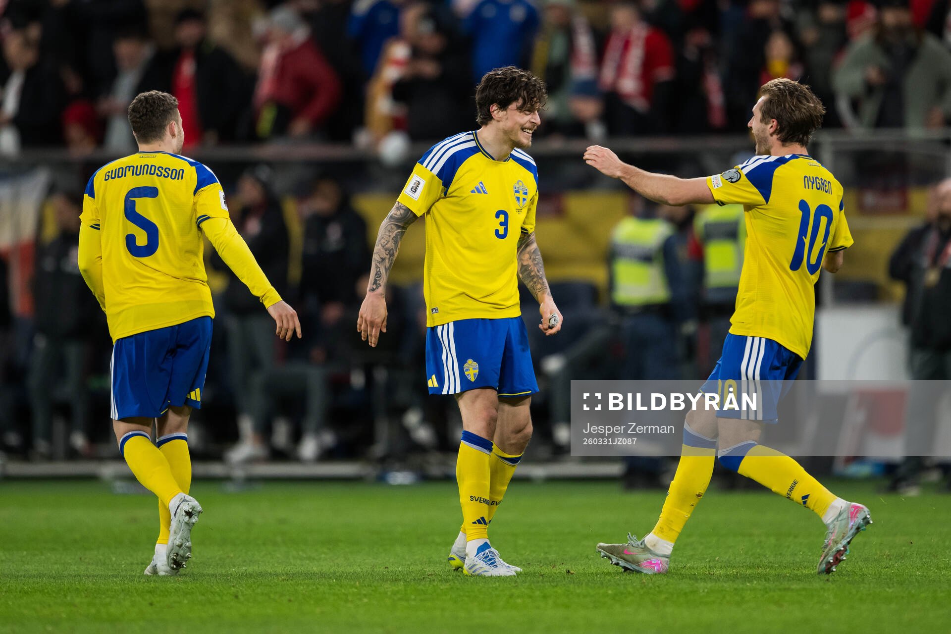 Gabriel Gudmundsson, Victor Nilsson Lindelöf and Benjamin