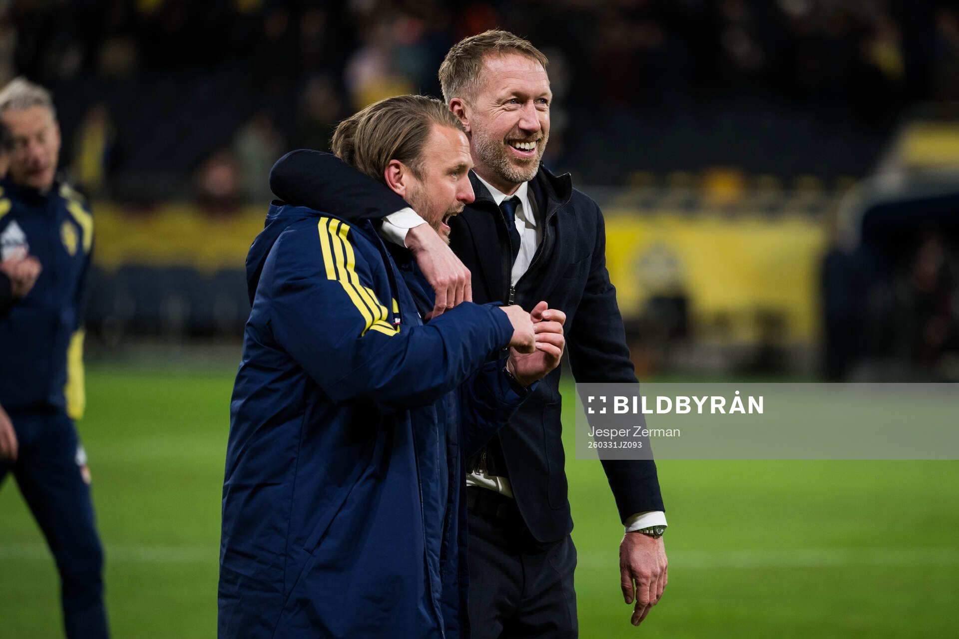 Assistant coach Björn Hamberg and Head coach Graham Potter