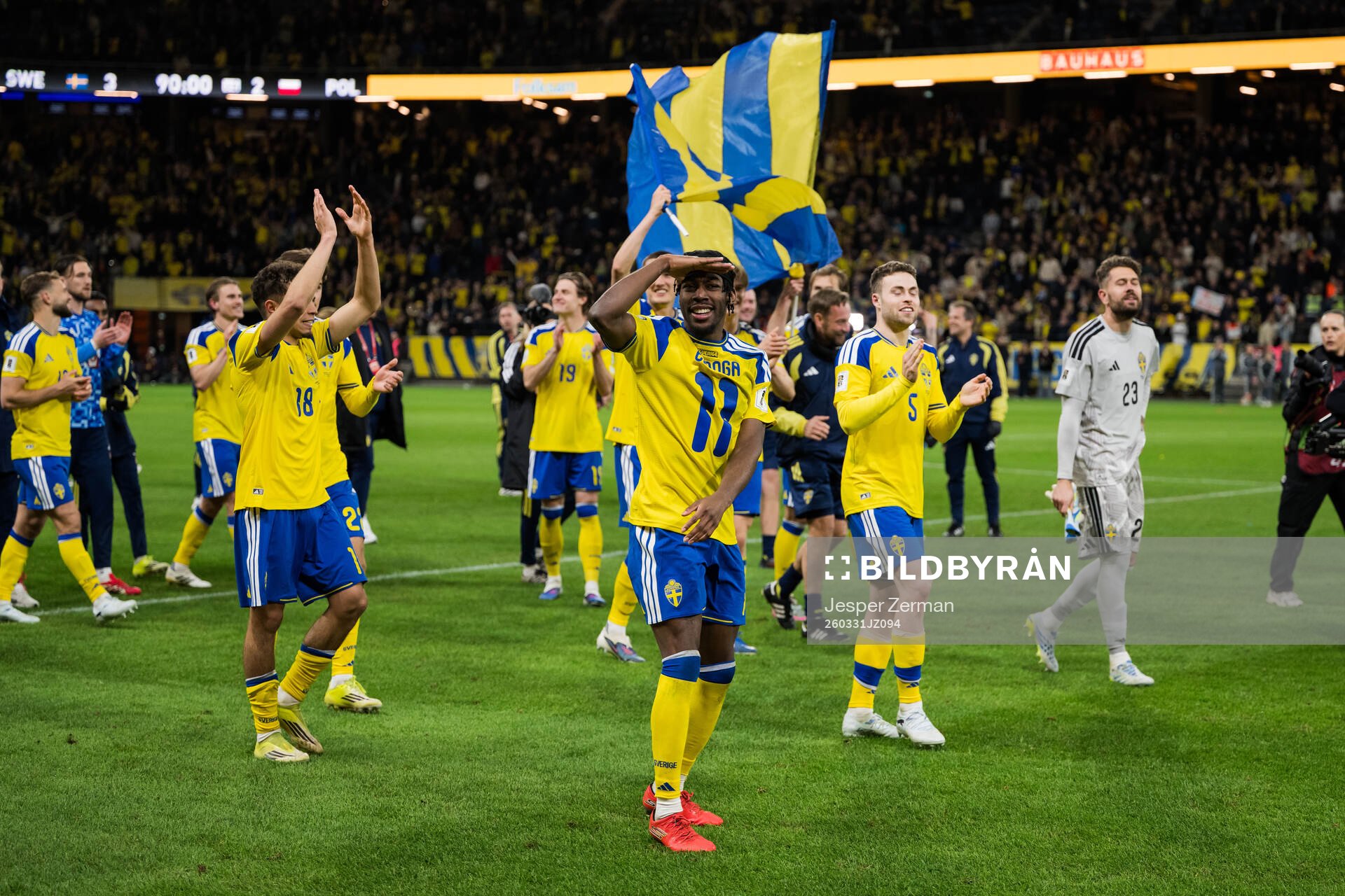 Anthony Elanga of Sweden celebrates