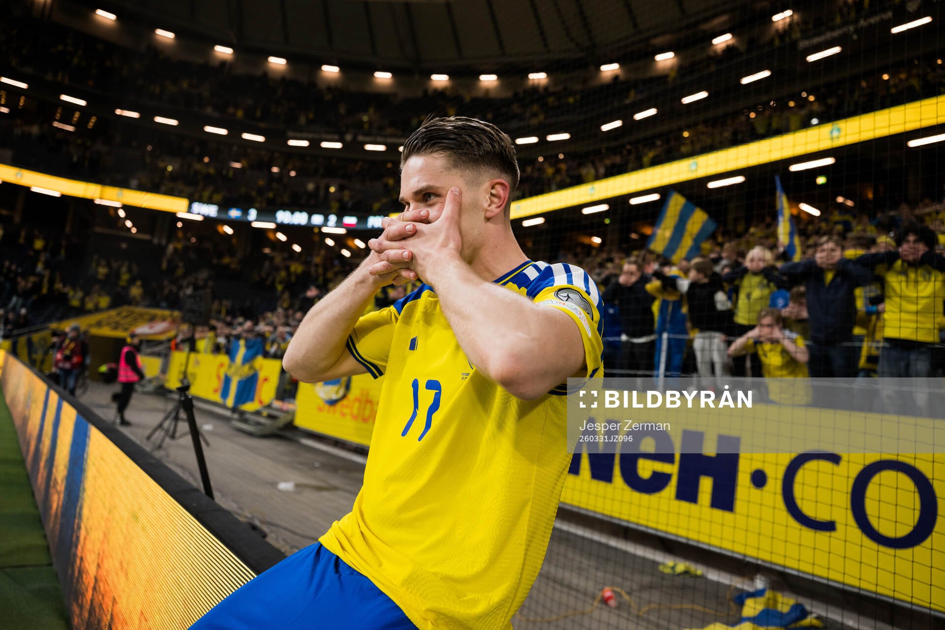 Viktor Gyökeres of Sweden celebrates
