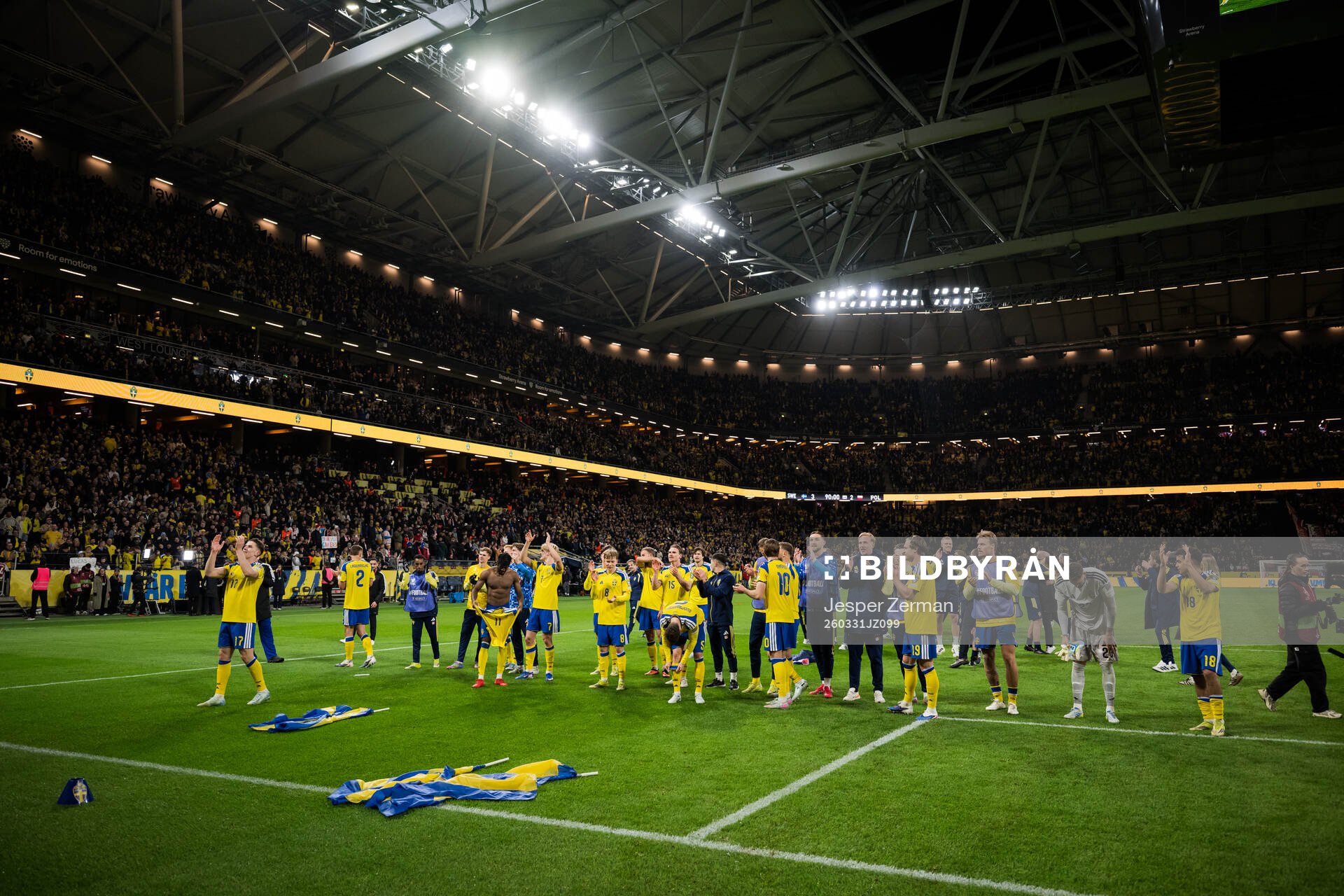 Players of Sweden celebrate