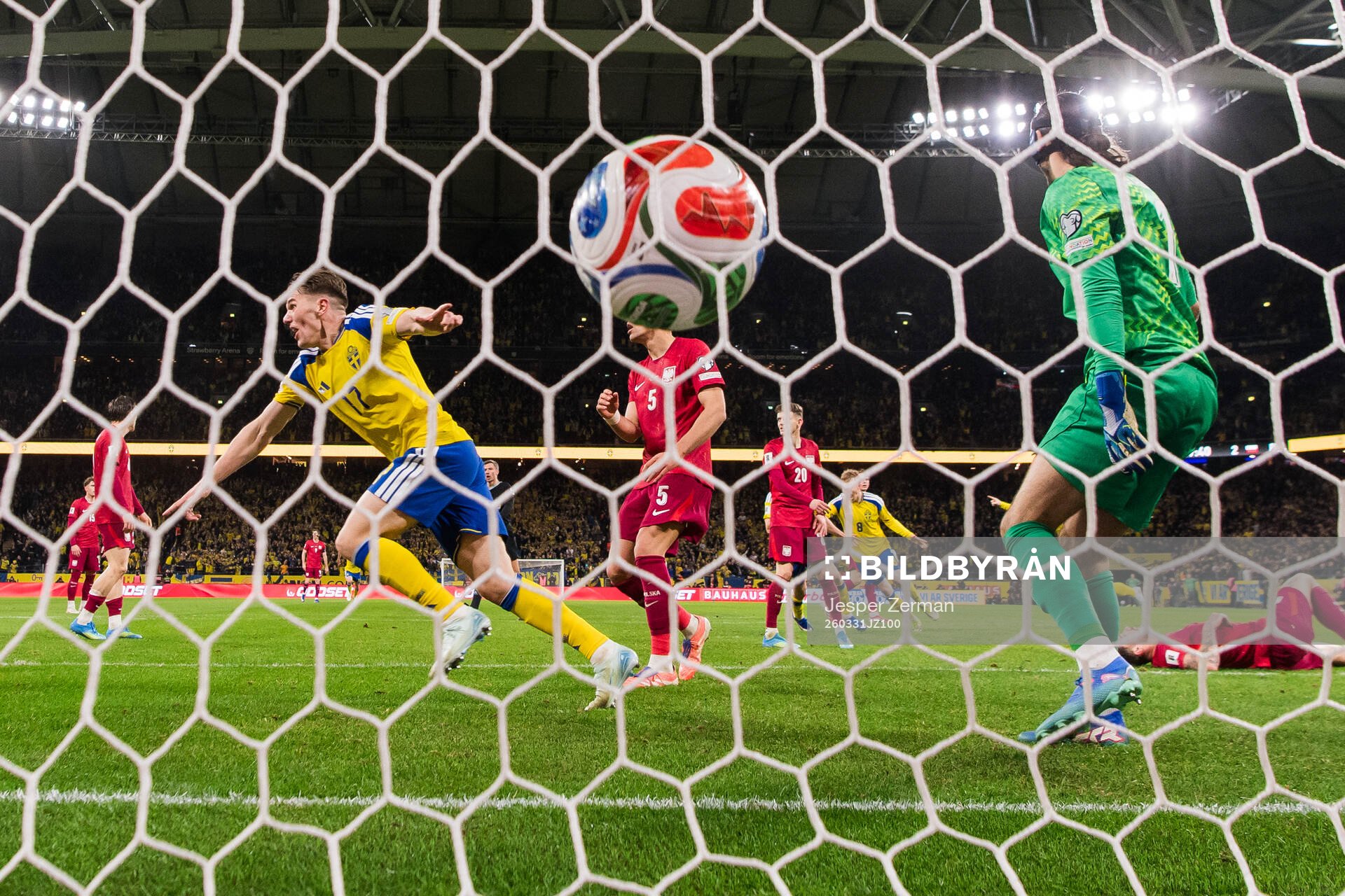 Viktor Gyökeres of Sweden celebrates
