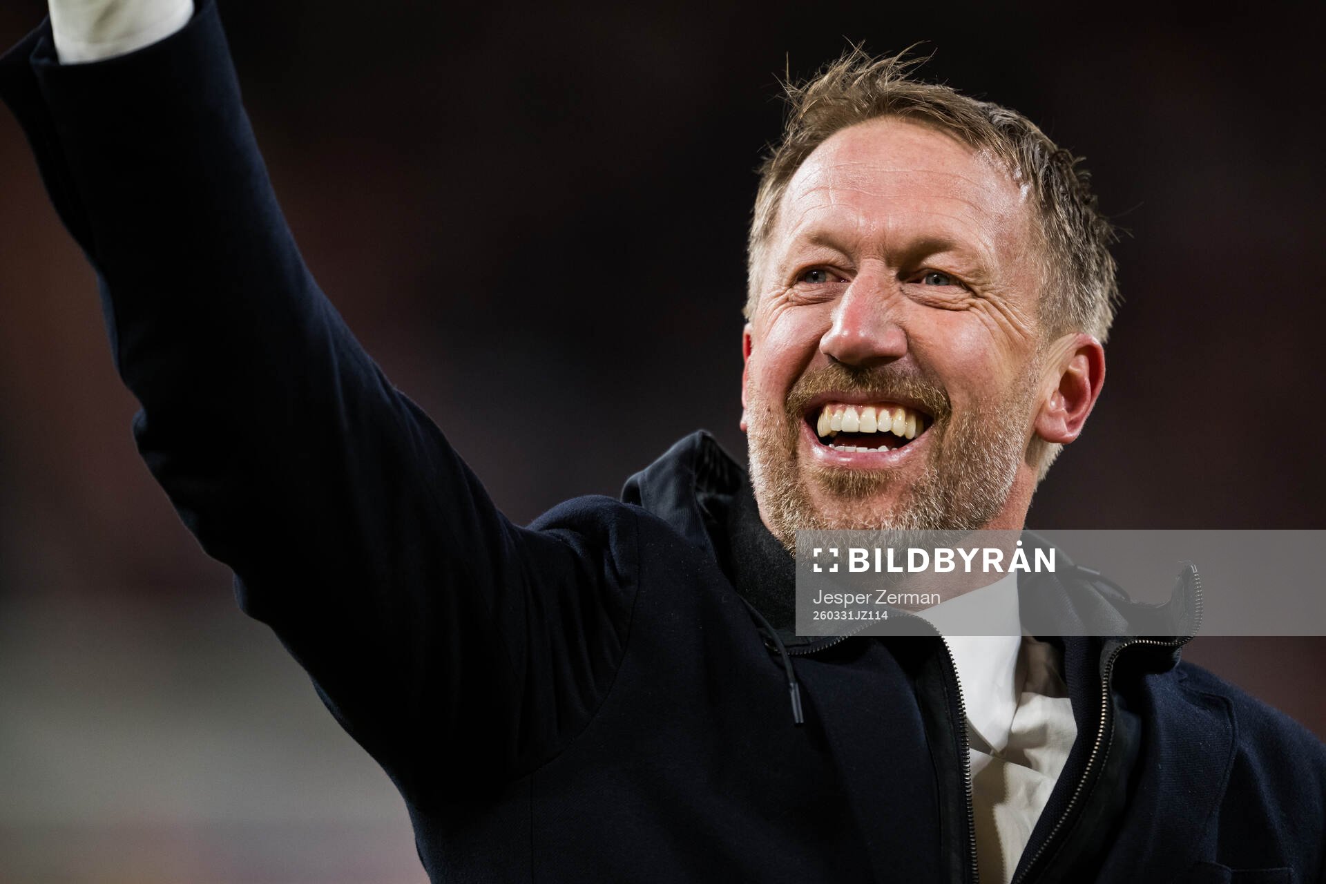 Head coach Graham Potter of Sweden celebrates