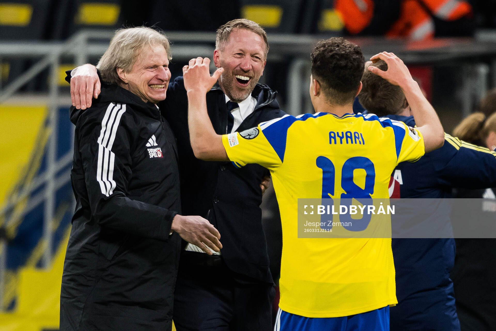 Team manager Stefan Pettersson, Head coach Graham Potter