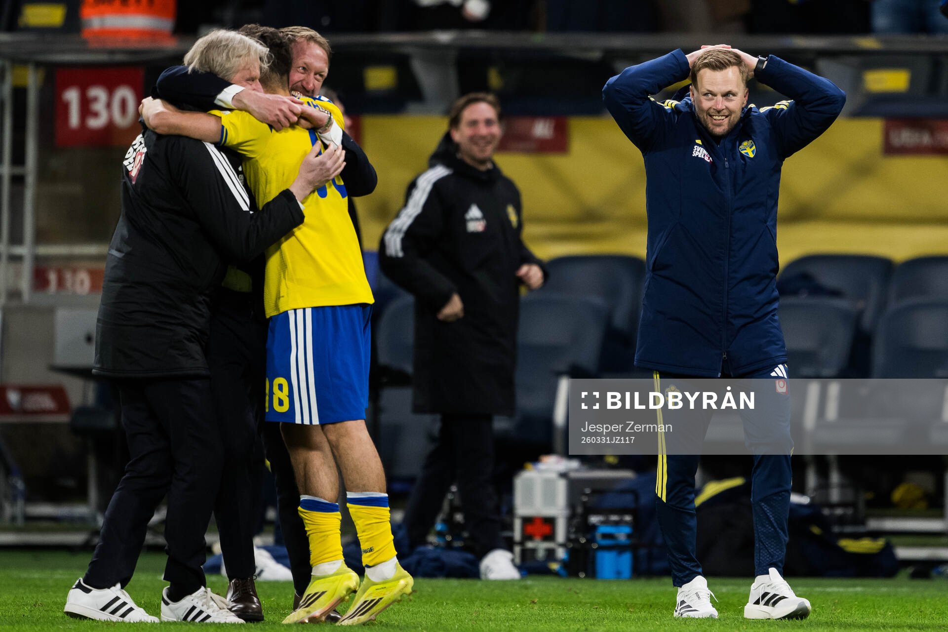 Team manager Stefan Pettersson, Head coach Graham Potter,