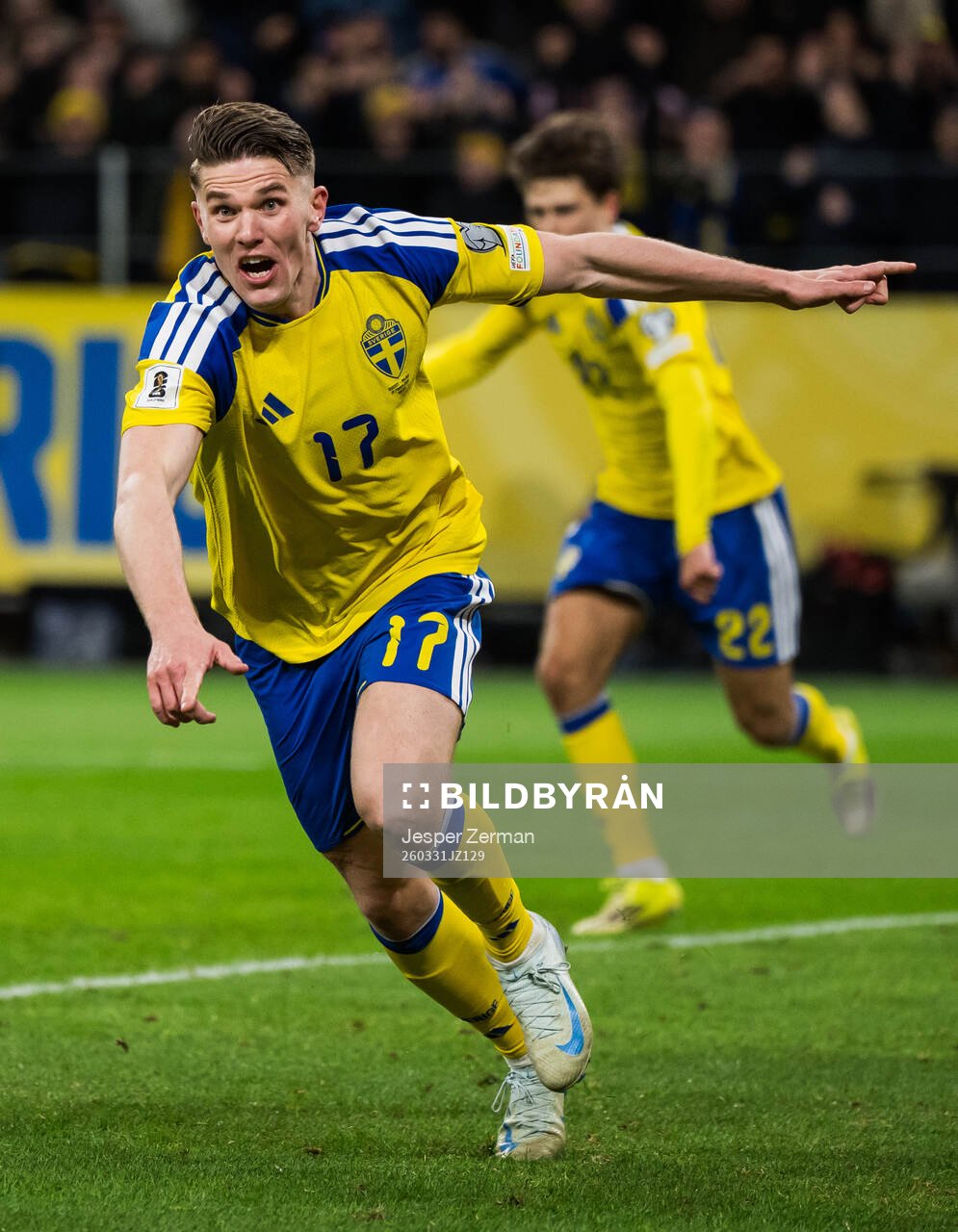 Viktor Gyökeres of Sweden celebrates