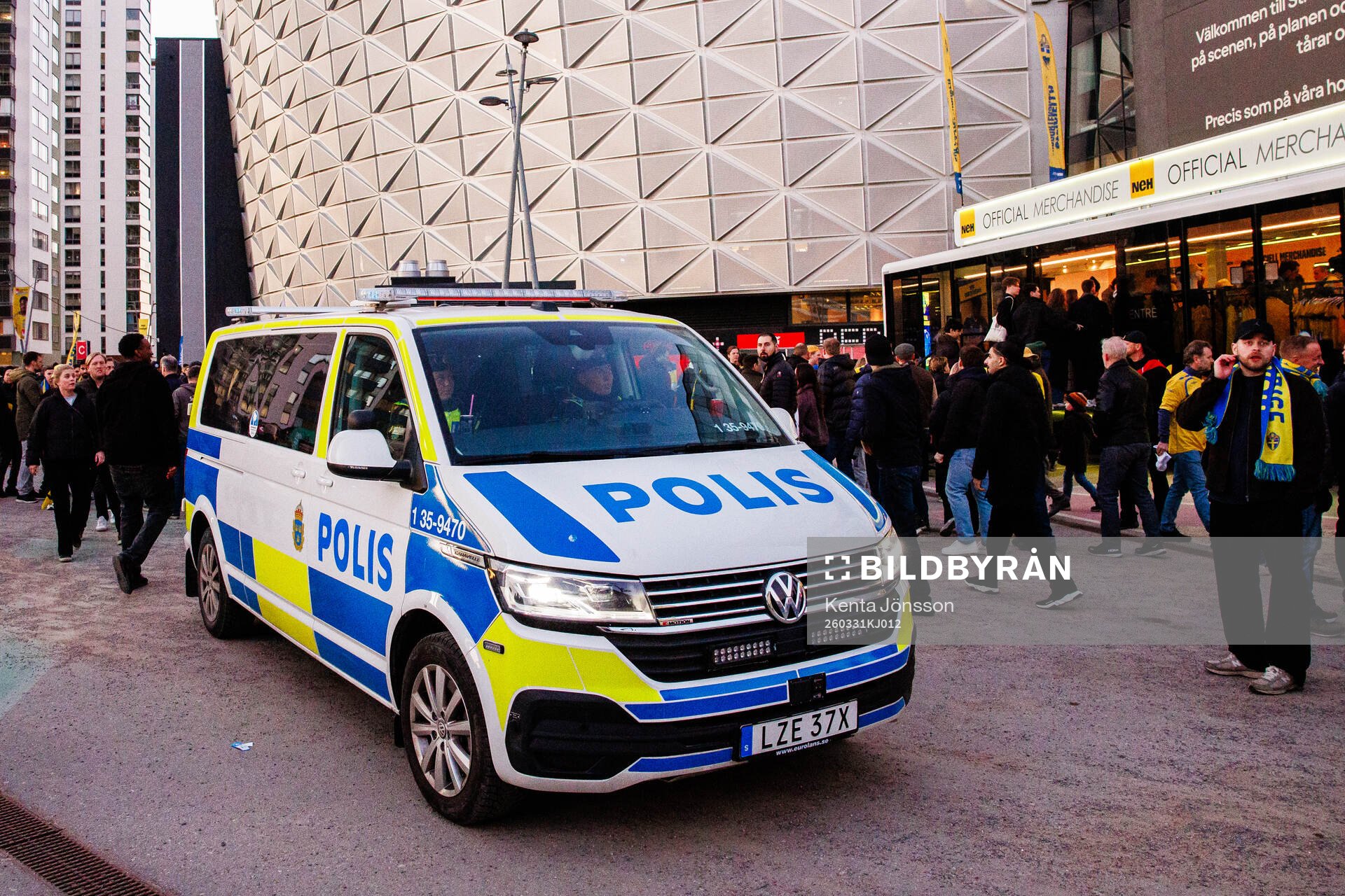 Police outside Avicii Arena