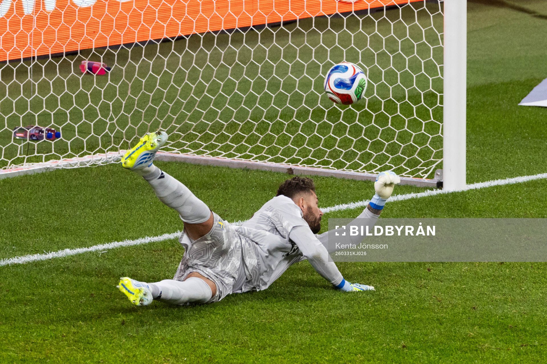 Goalkeeper Kristoffer Nordfeldt of Sweden