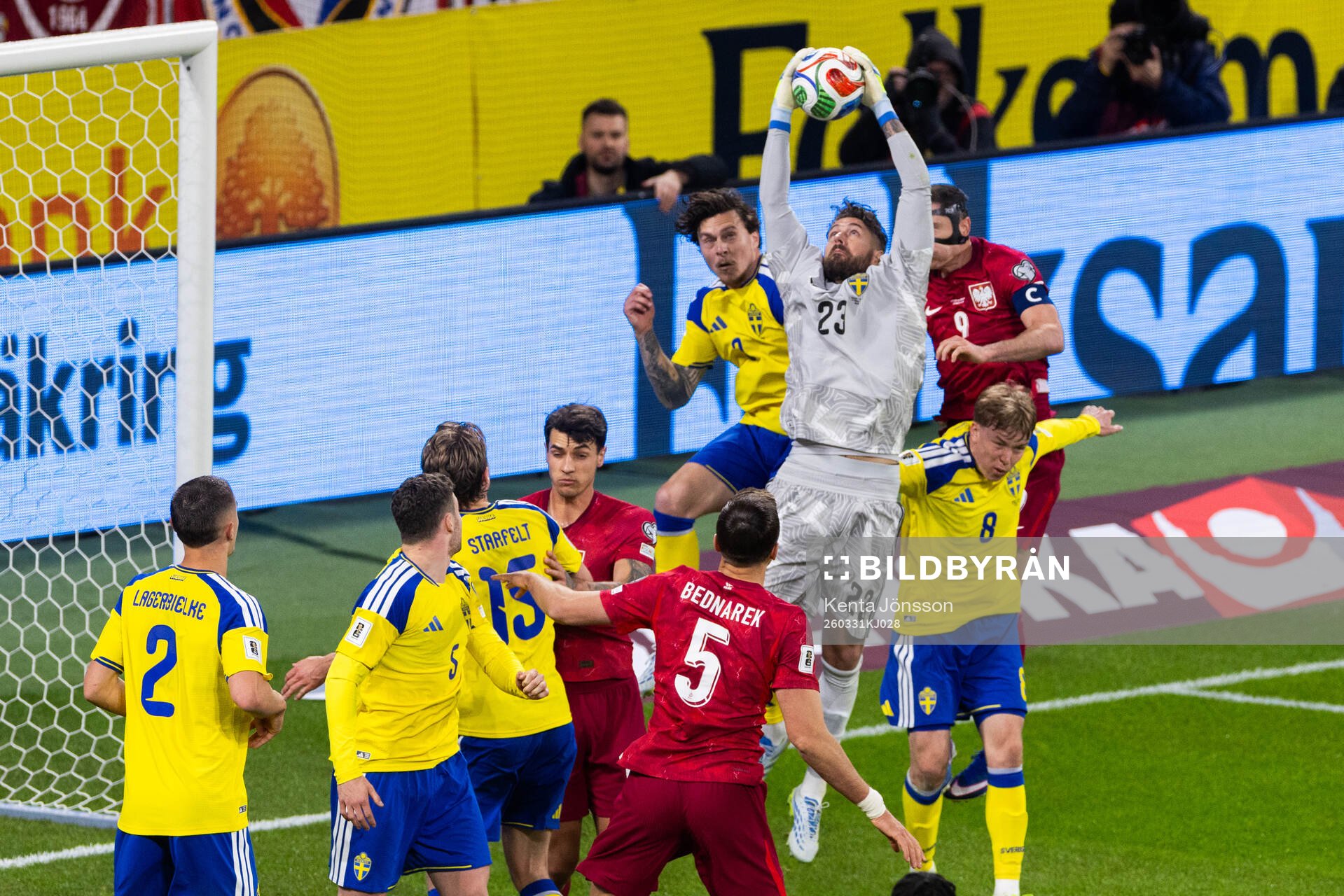 Goalkeeper Kristoffer Nordfeldt of Sweden
