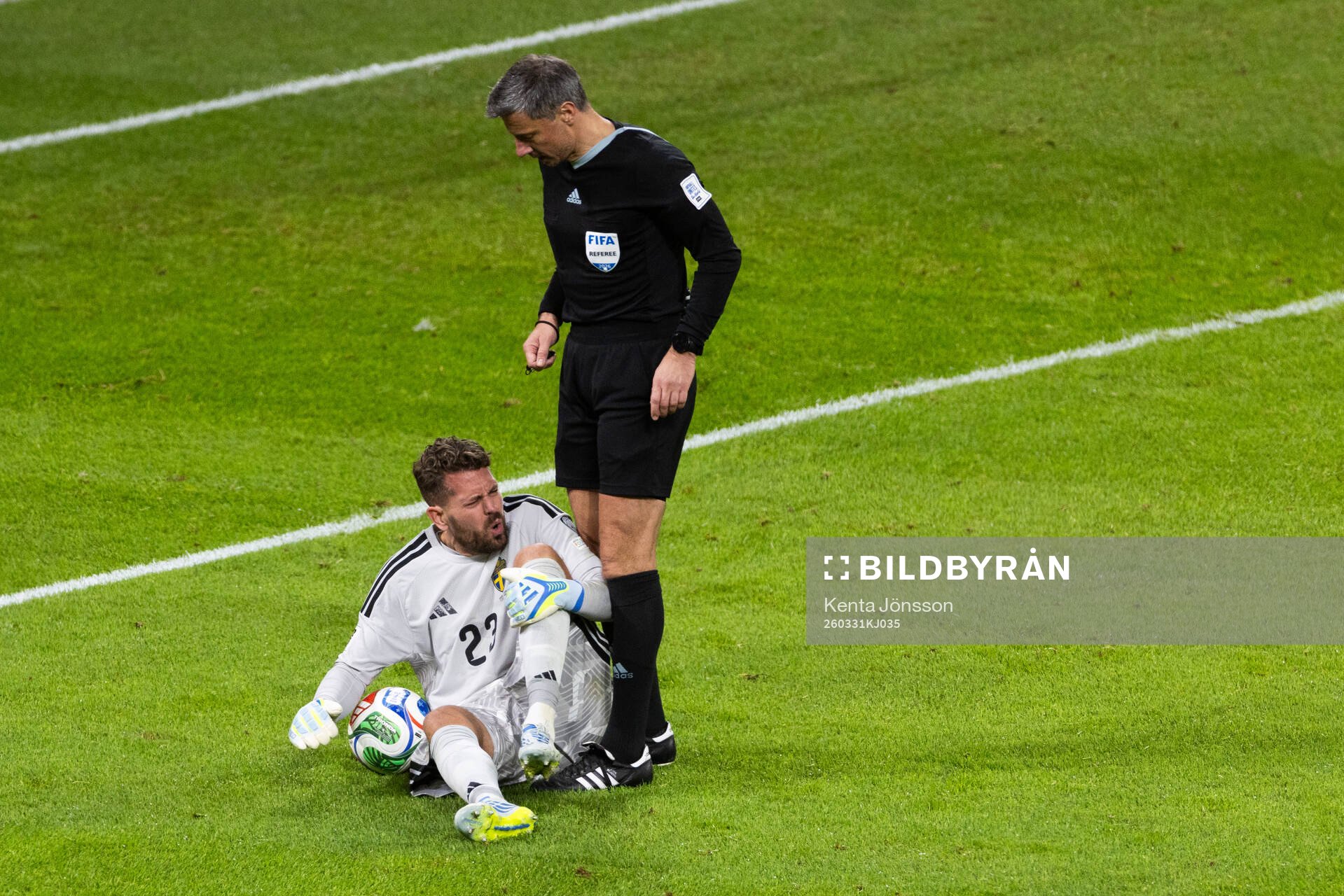 Goalkeeper Kristoffer Nordfeldt of Sweden