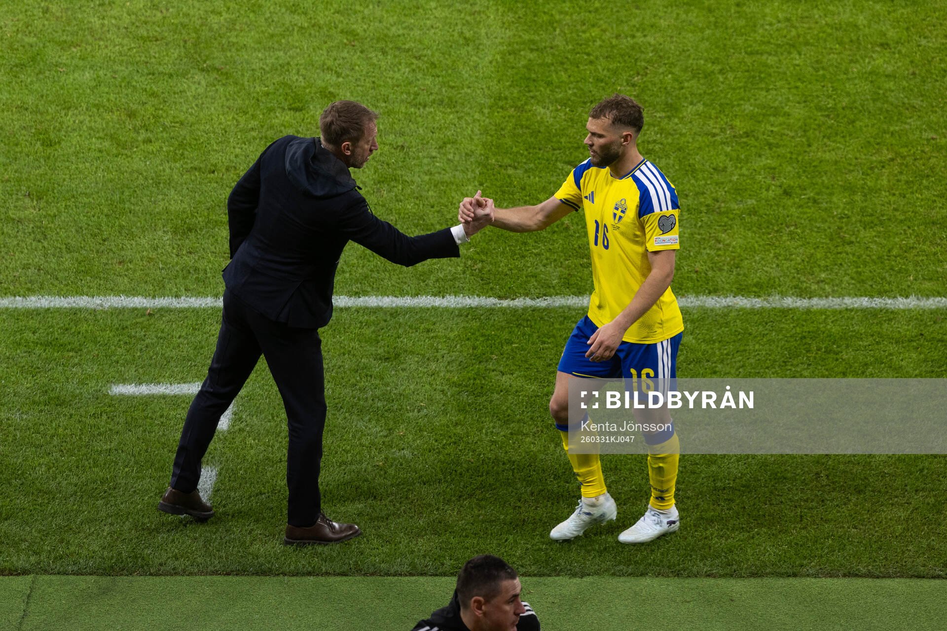 Head coach Graham Potter and Jesper Karlström of Sweden