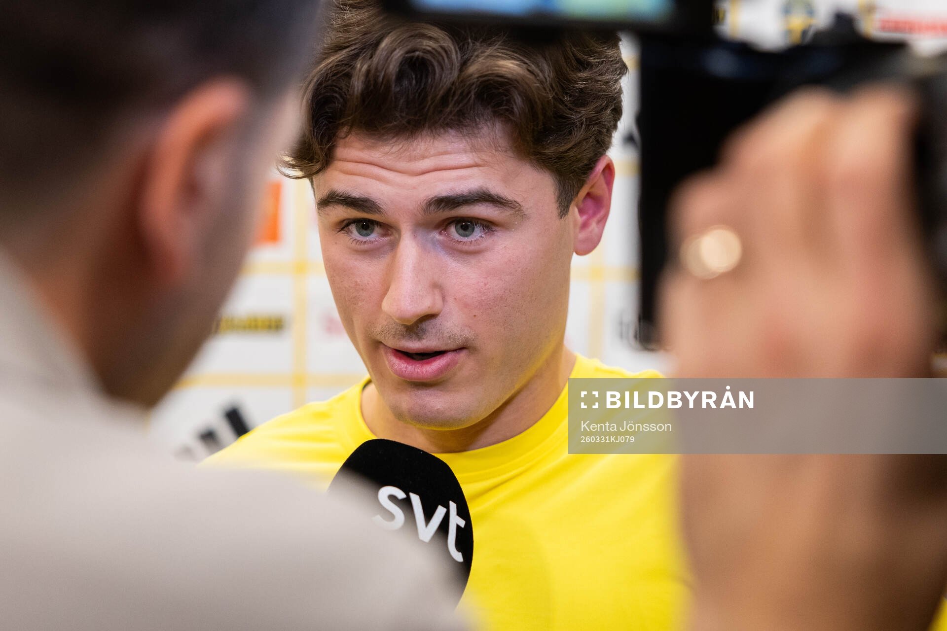 Besfort Zeneli of Sweden is interviewed