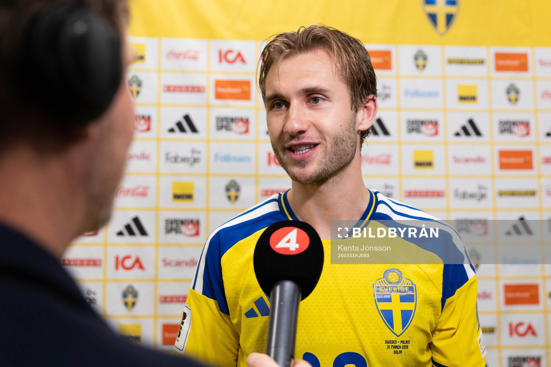 Benjamin Nygren of Sweden is interviewed