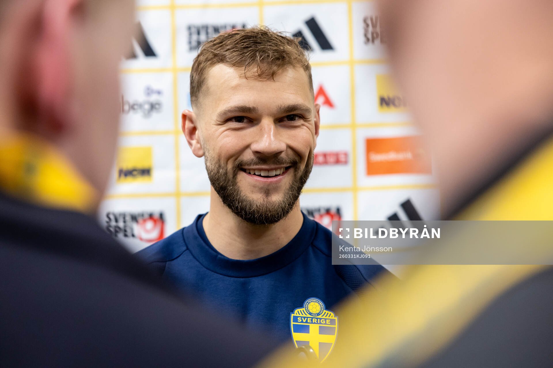 Jesper Karlström of Sweden is being interviewed