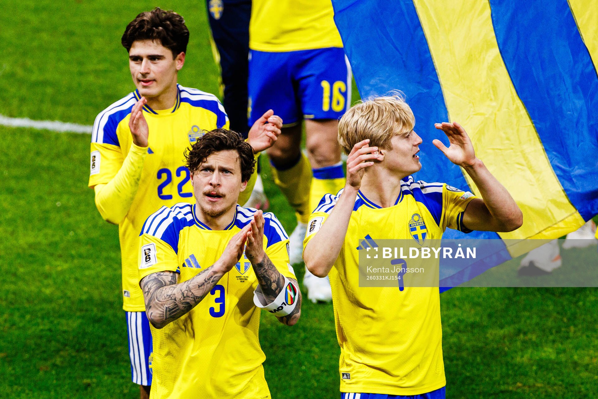 Victor Nilsson Lindelöf,Besfort Zeneli and Lucas Bergvall