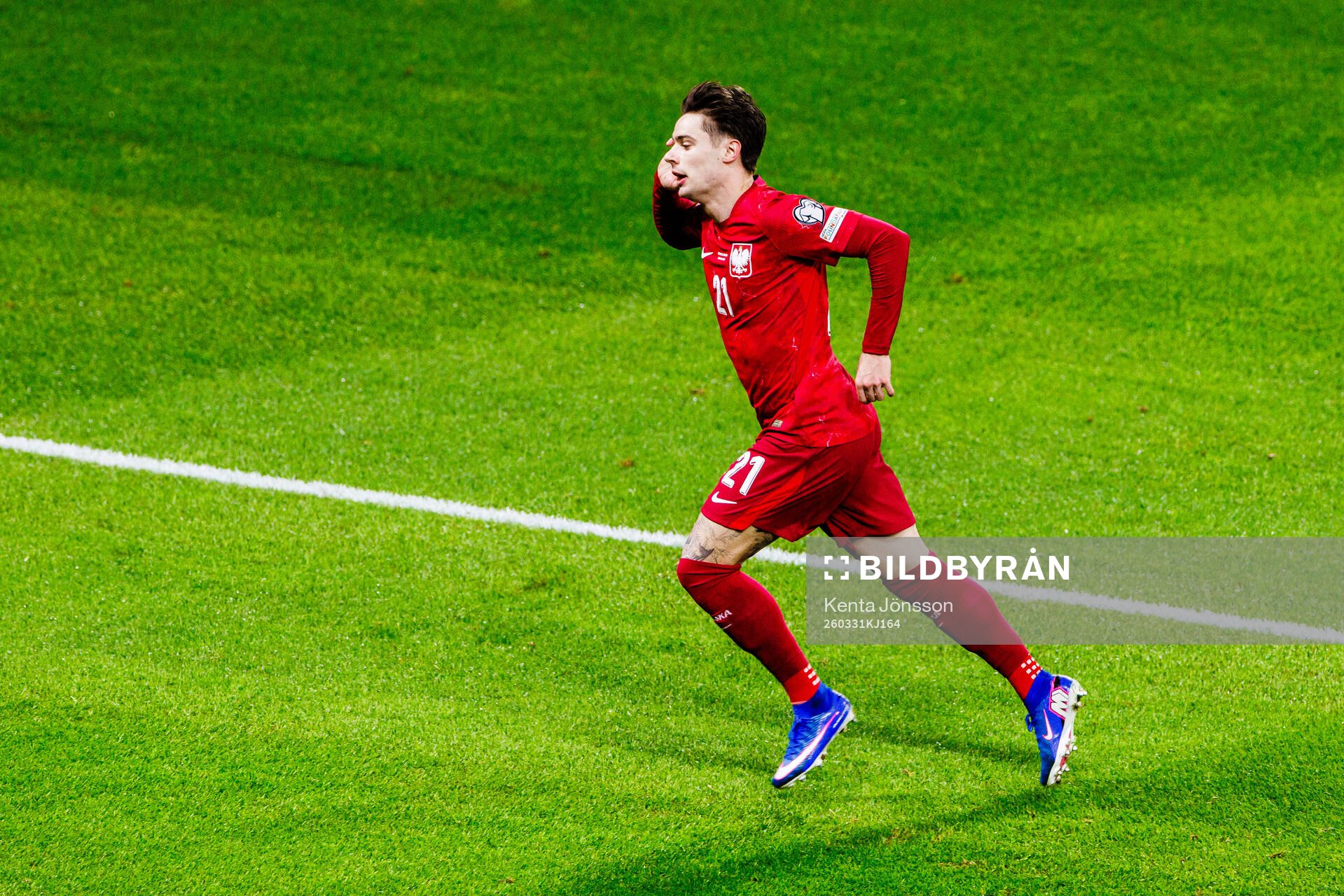 Nicola Zalewski of Poland celebrates