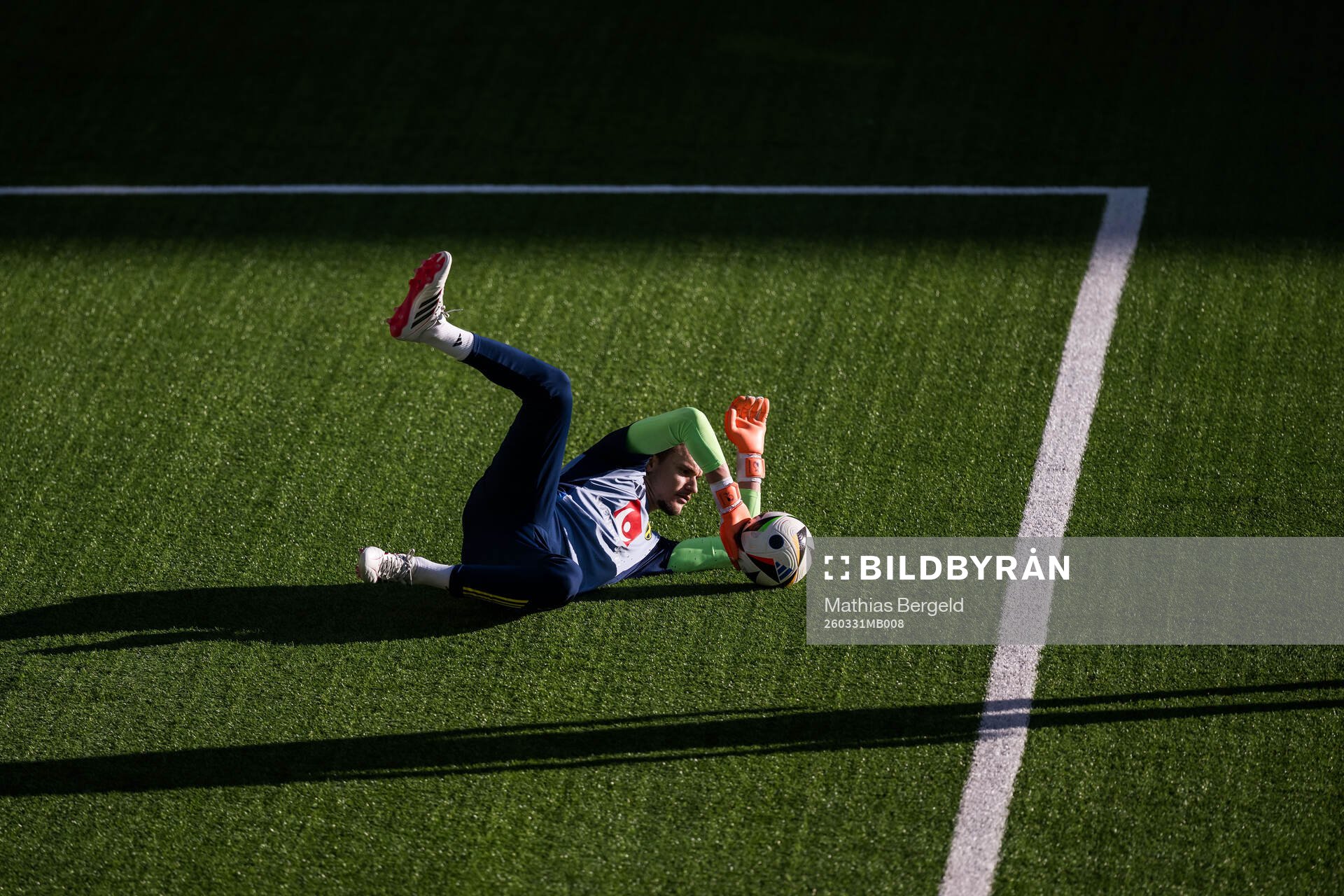 Goalkeeper Elis Bishesari of Sweden