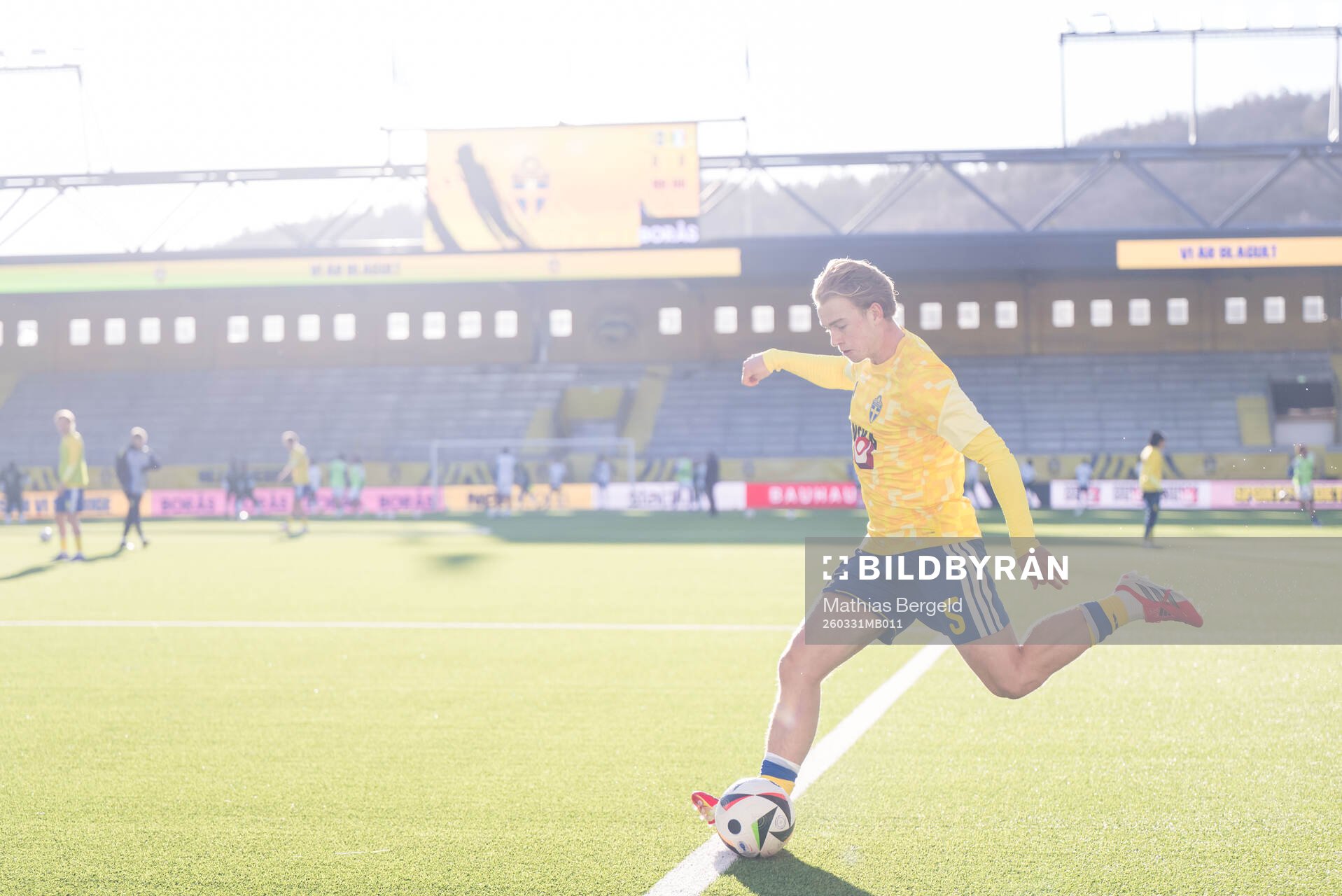 Noah Tolf of Sweden ahead ofof the UEFA Under-21 qualifier