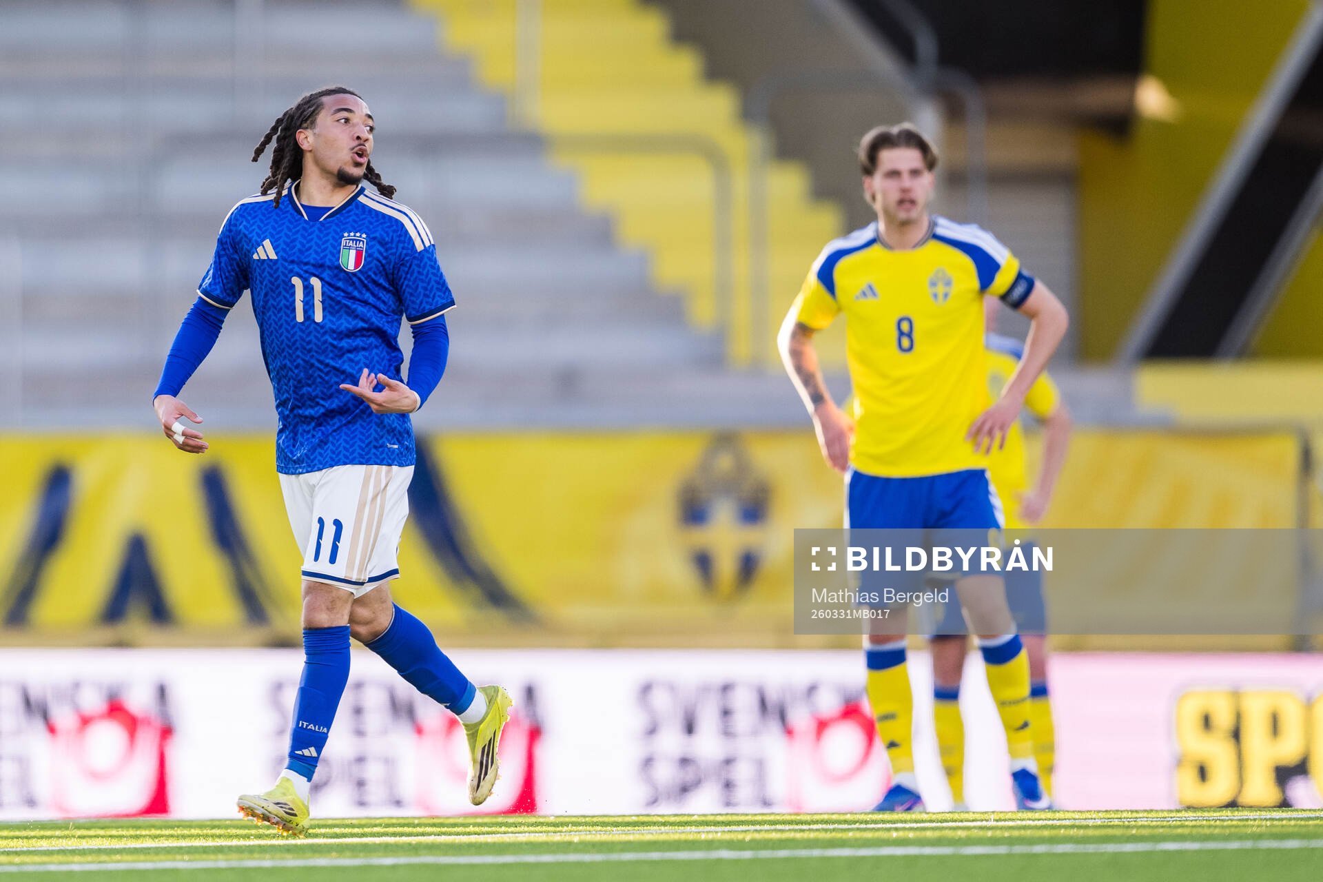 Luca Koleosho of Italy celebrates