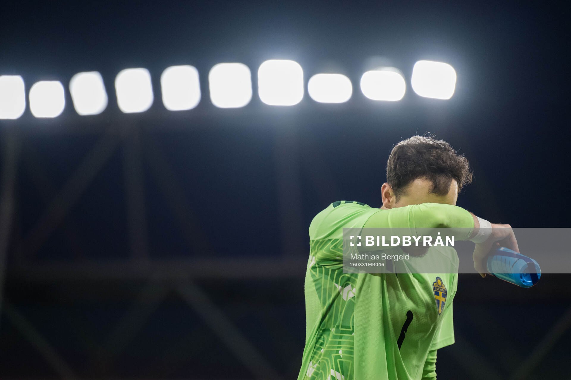 Goalkeeper Elis Bishesari of Sweden looks dejected
