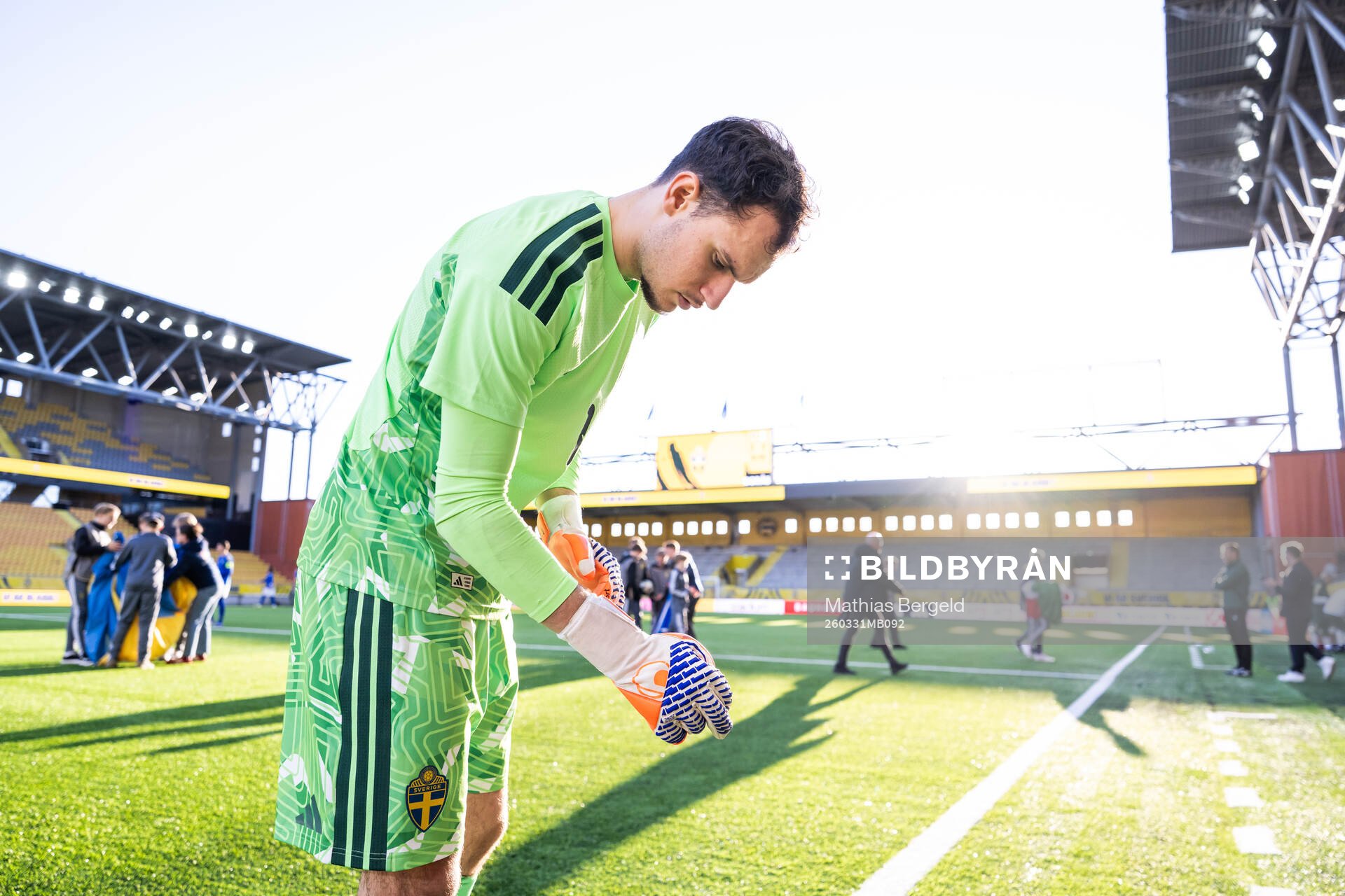 Goalkeeper Elis Bishesari of Sweden