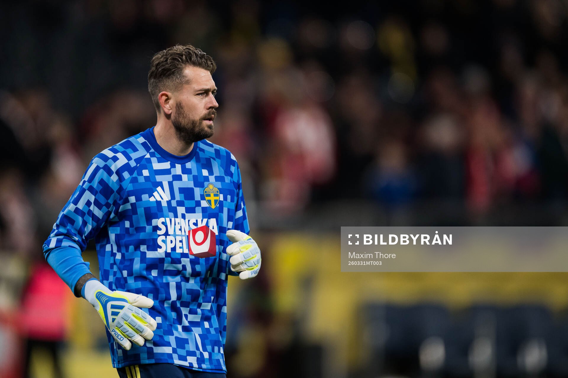 Goalkeeper Kristoffer Nordfeldt of Sweden