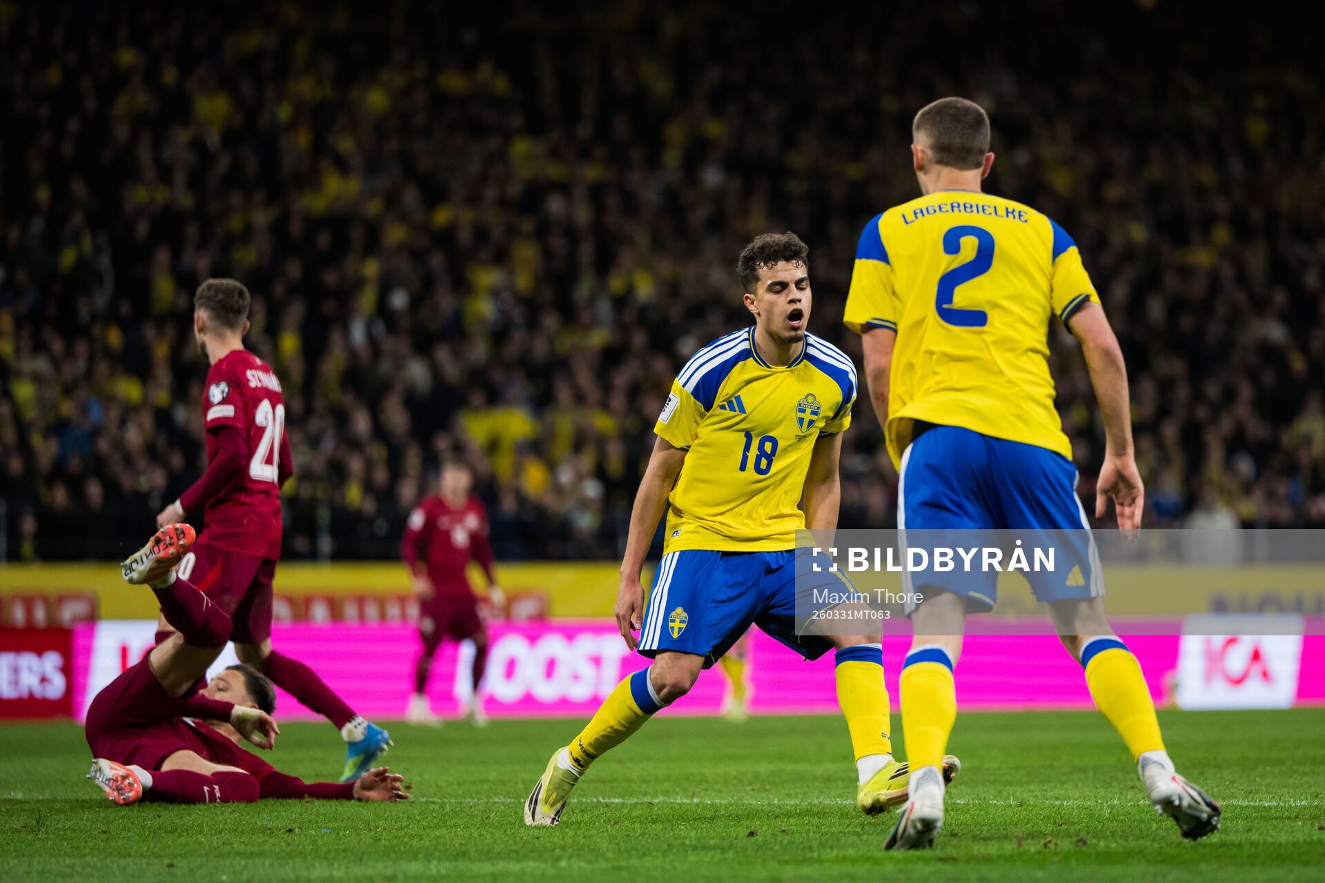 Yasin Ayari of Sweden looks dejected