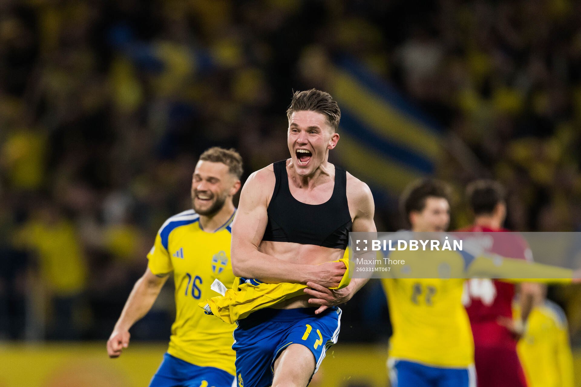 Viktor Gyökeres of Sweden celebrates