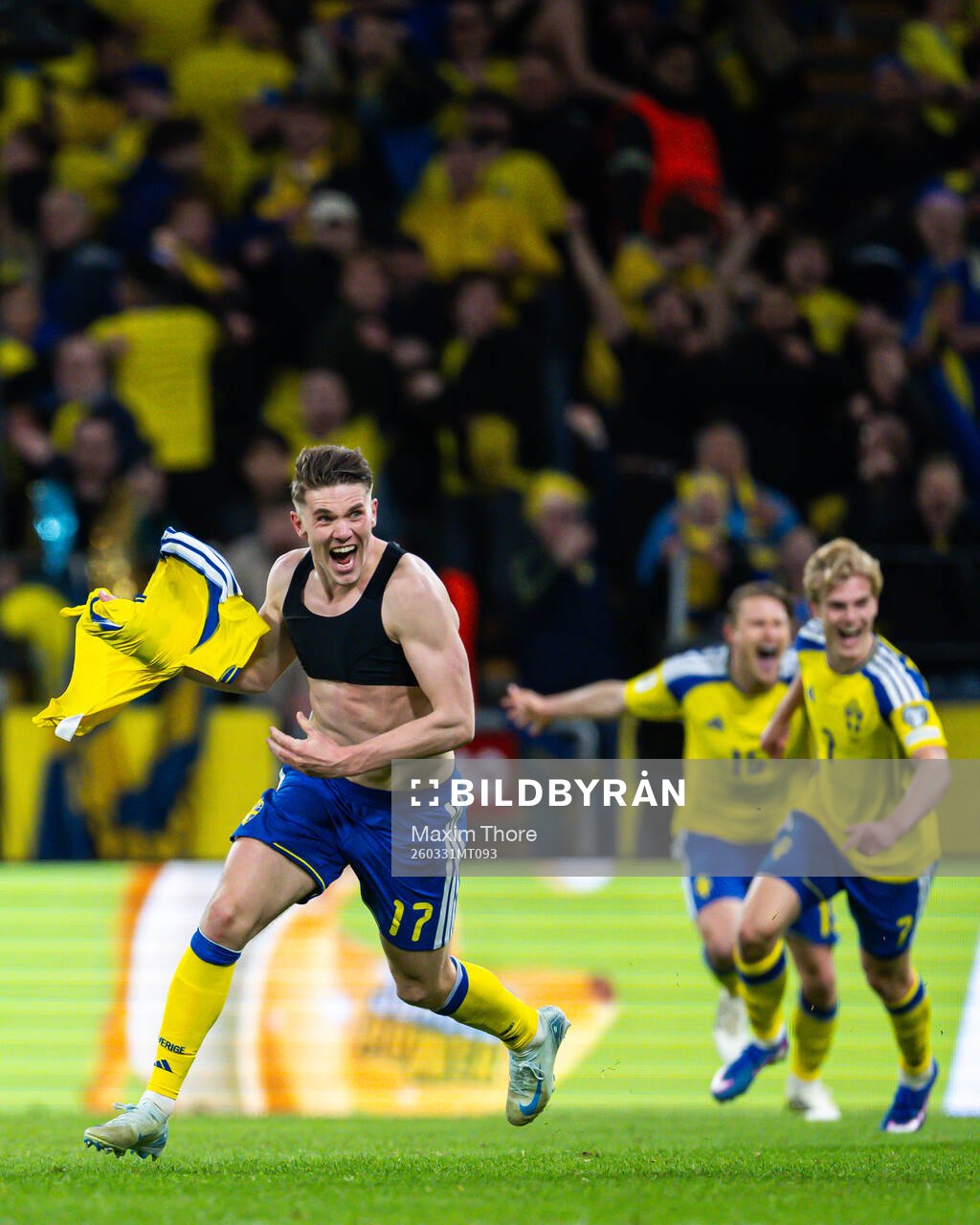 Viktor Gyökeres of Sweden celebrates