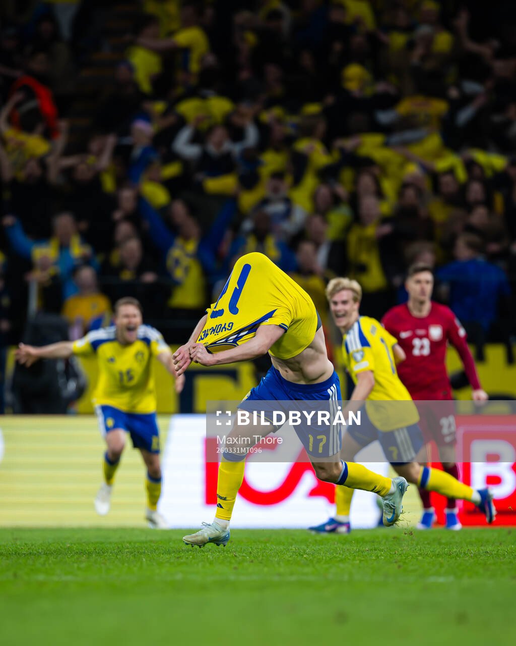Viktor Gyökeres of Sweden celebrates
