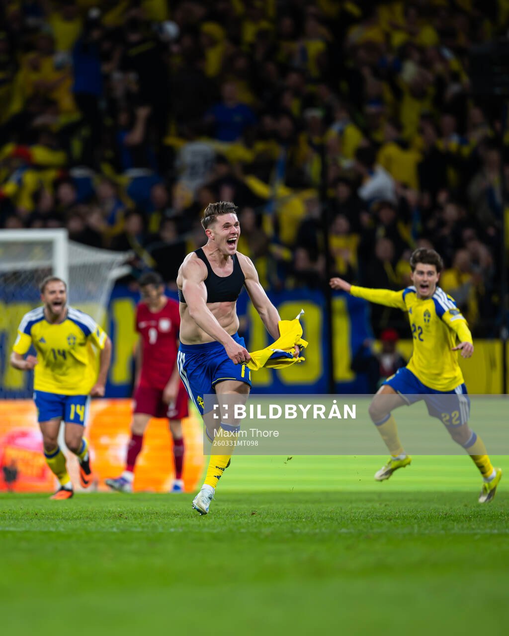 Viktor Gyökeres of Sweden celebrates