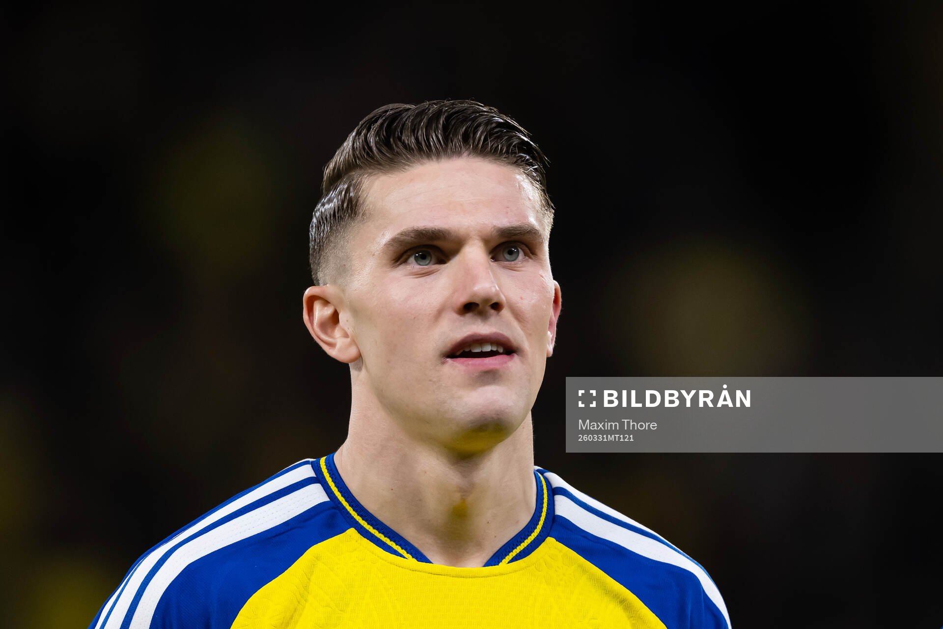 Viktor Gyökeres of Sweden at line up