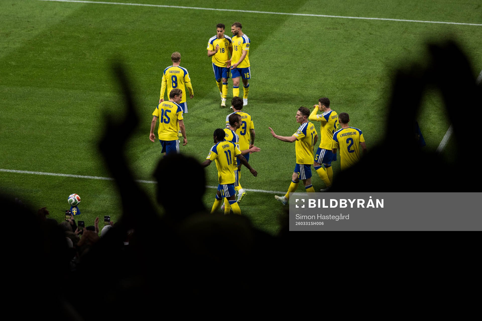 Players of Sweden celebrate