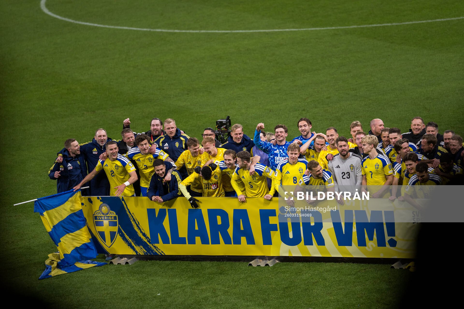 Players of Sweden celebrate