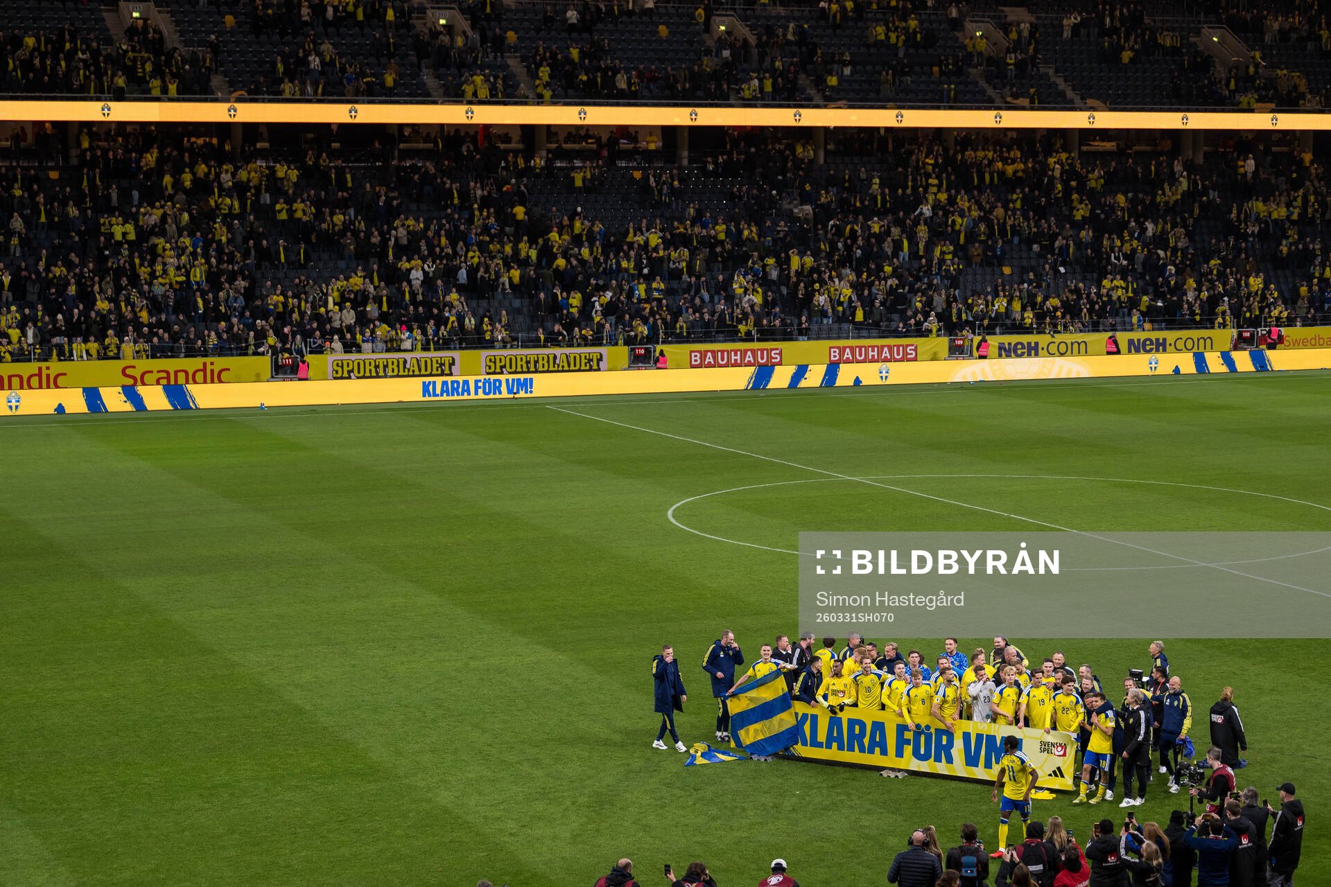 Players of Sweden celebrate
