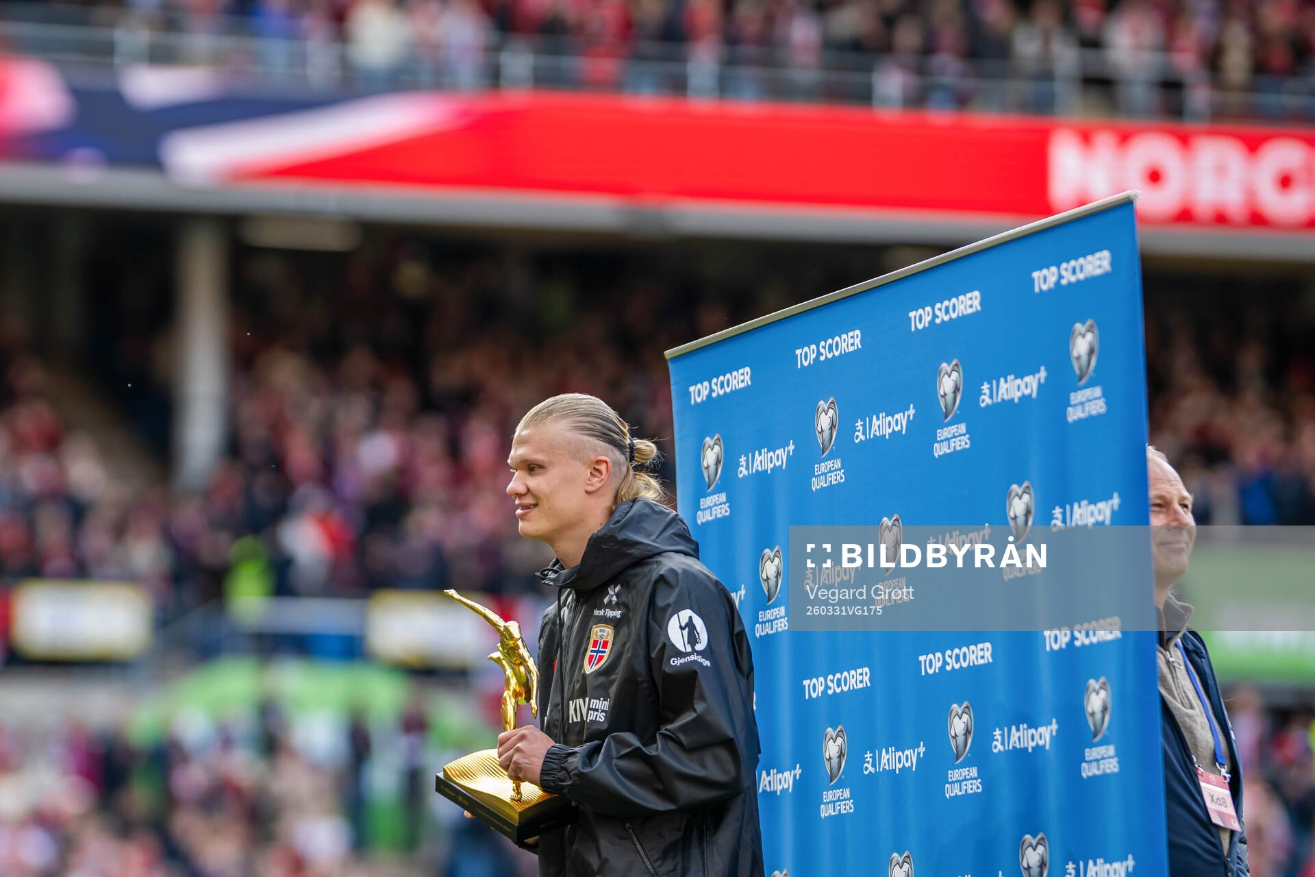 Erling Braut Haaland of Norway with a top scorer award