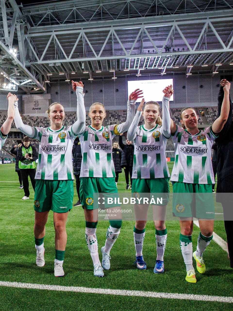 Alice Carlsson and Bea Sprung of Hammarby celebrate