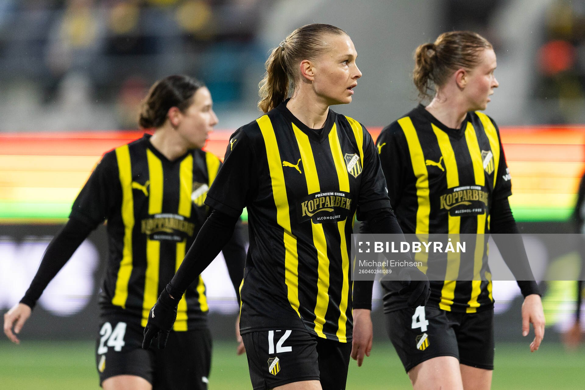 Tabby Tindell, Stine Sandbech and Emma Östlund of Häcken