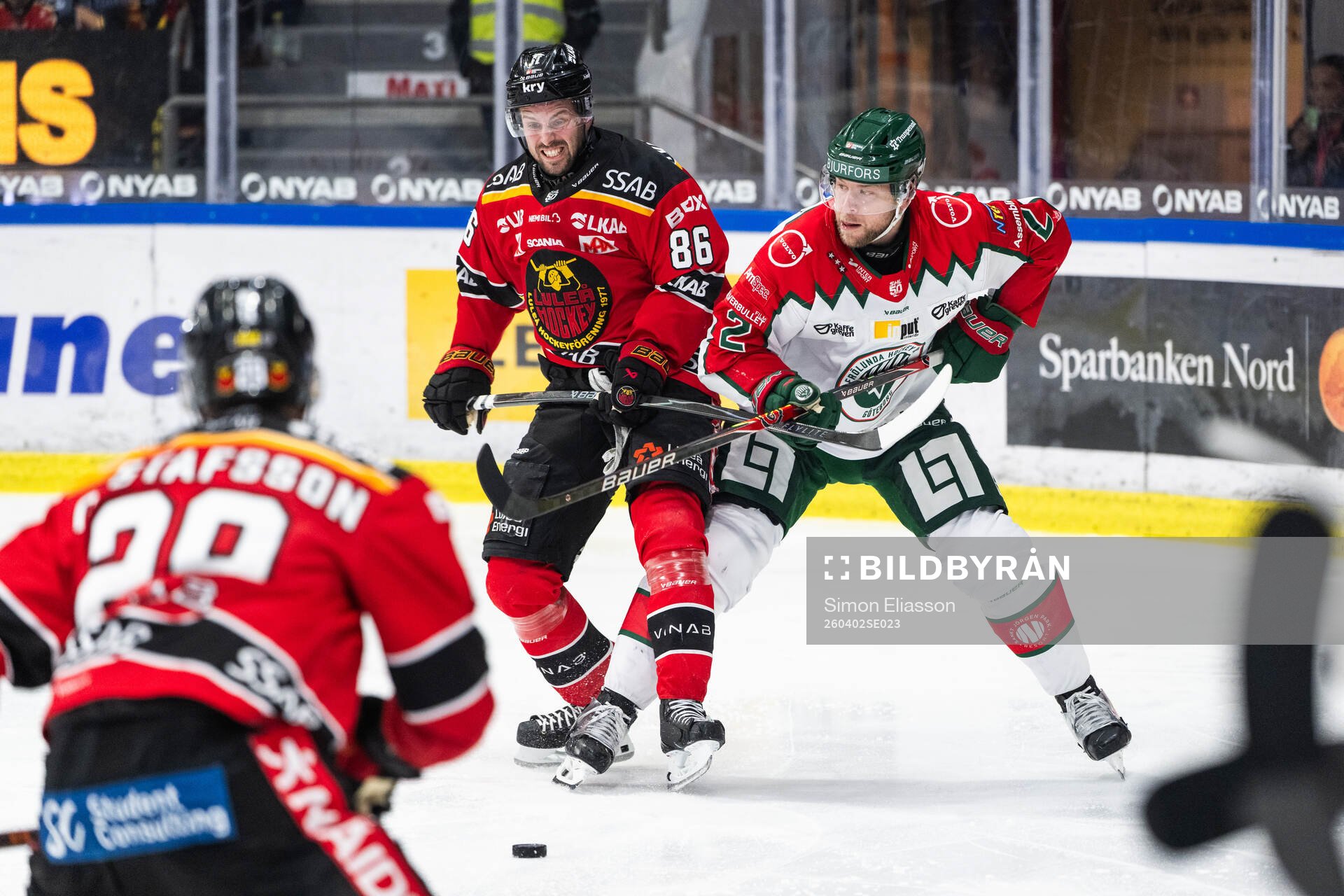 Luleås Mathias Bromé och Frölundas Christian Folin
