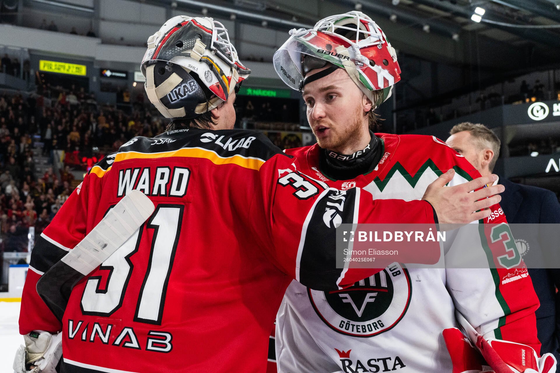 Luleås målvakt Matteus Ward och Frölundas målvakt