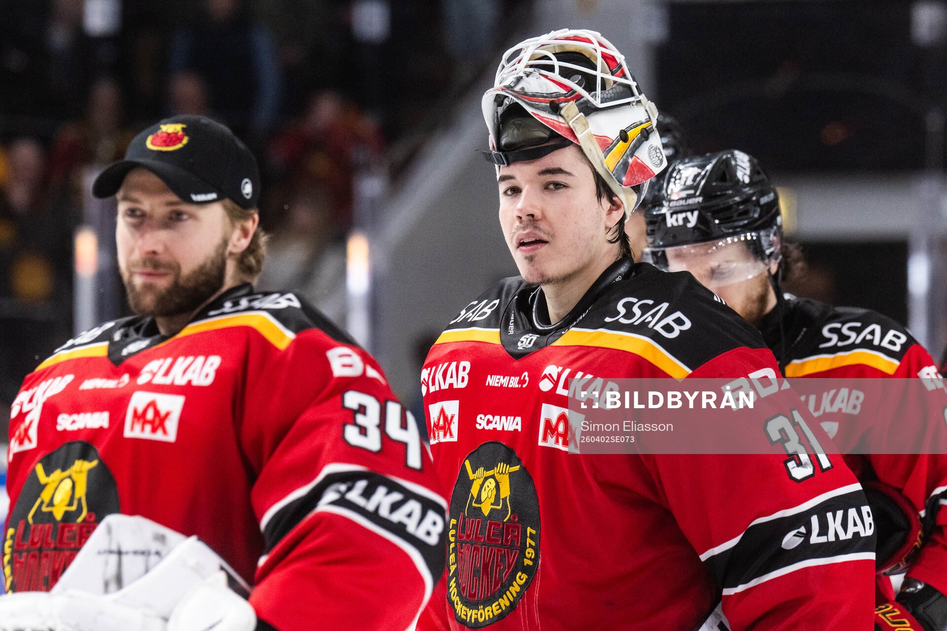 Luleås målvakt Joel Lassinantti och målvakt Matteus Ward