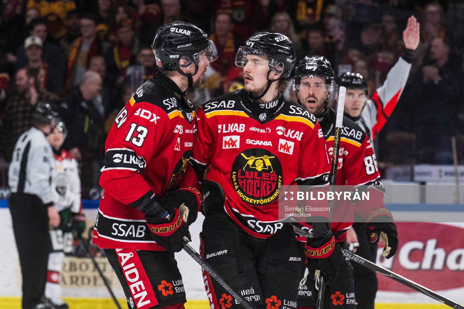 Luleås Eetu Koivistoinen, Oskari Laaksonen och Mathias