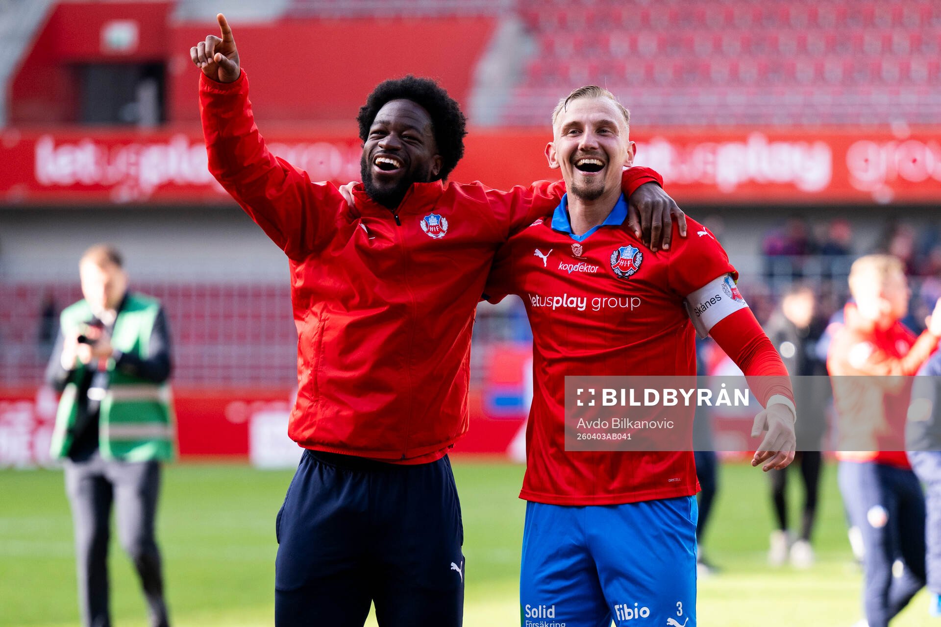Helsingborgs Kevin Nyarko och Jakob Voelkerling Persson
