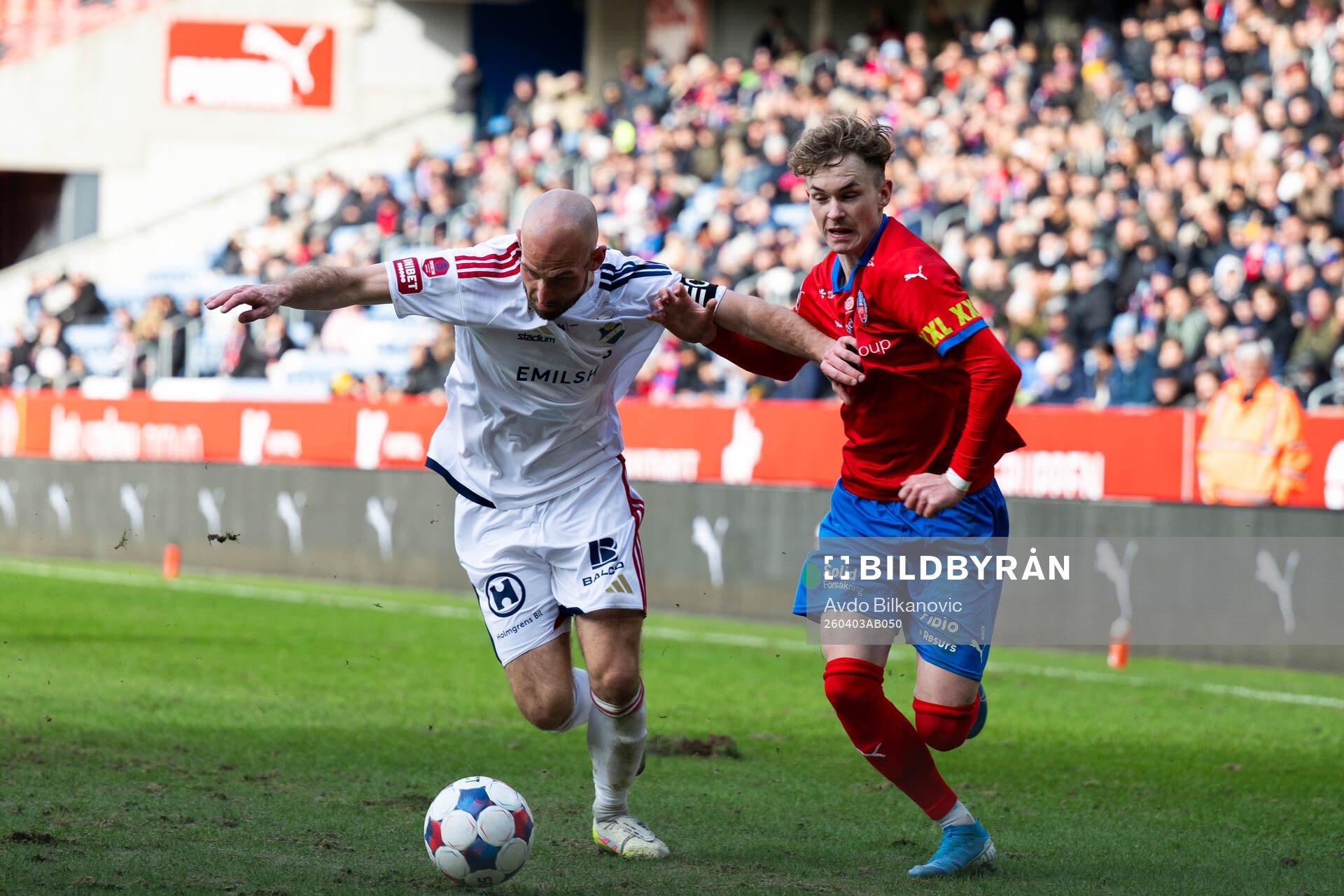 Helsingborgs Alexander Johansson och Östers Sebastian