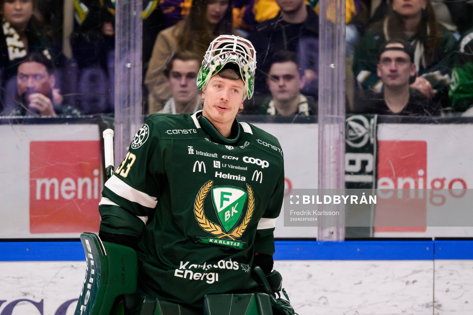 Färjestads målvakt Emil Larmi