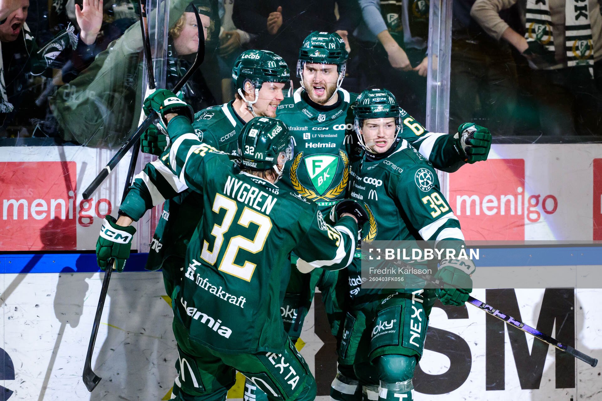 Färjestads Adam Ollas Mattsson, Radim Zohorna och Luke